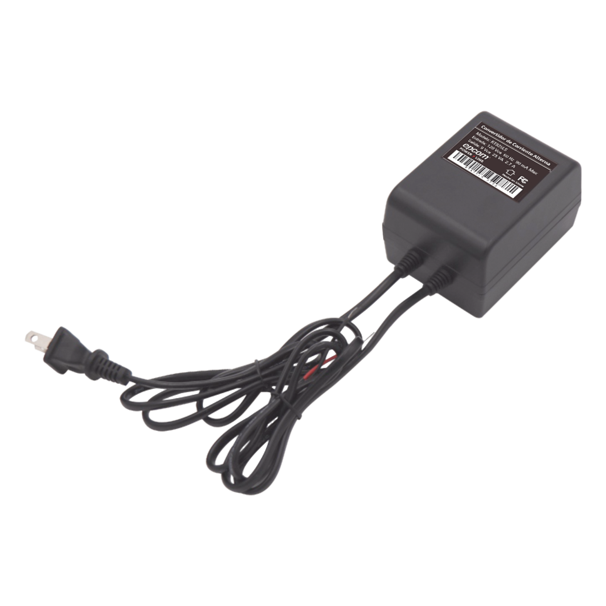 Transformador de Alimentación / 9 Vca / 25 VA / Entrada 120 Vca / Protección contra Sobretensiones / -10°C a +45°C — EPCOM POWERLINE · SKU RT-925LS