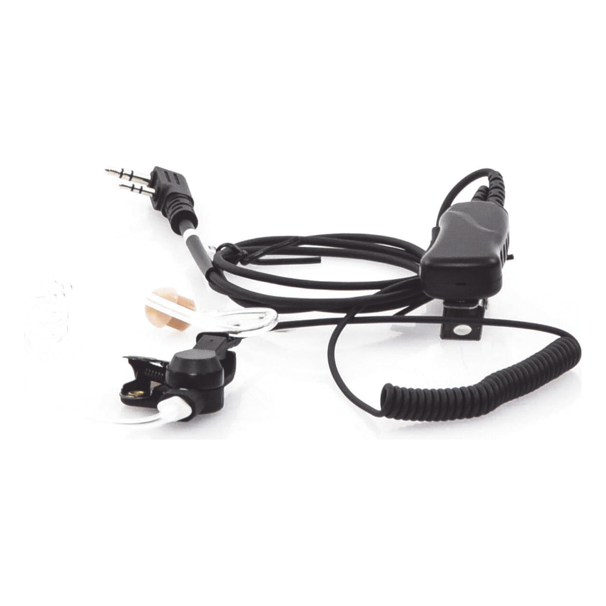 Micrófono de Solapa con Audífono Discreto / Tubo Acústico Intercambiable / Cable Reforzado Poliuretano / PTT Integrado / Compatible Kenwood Serie G