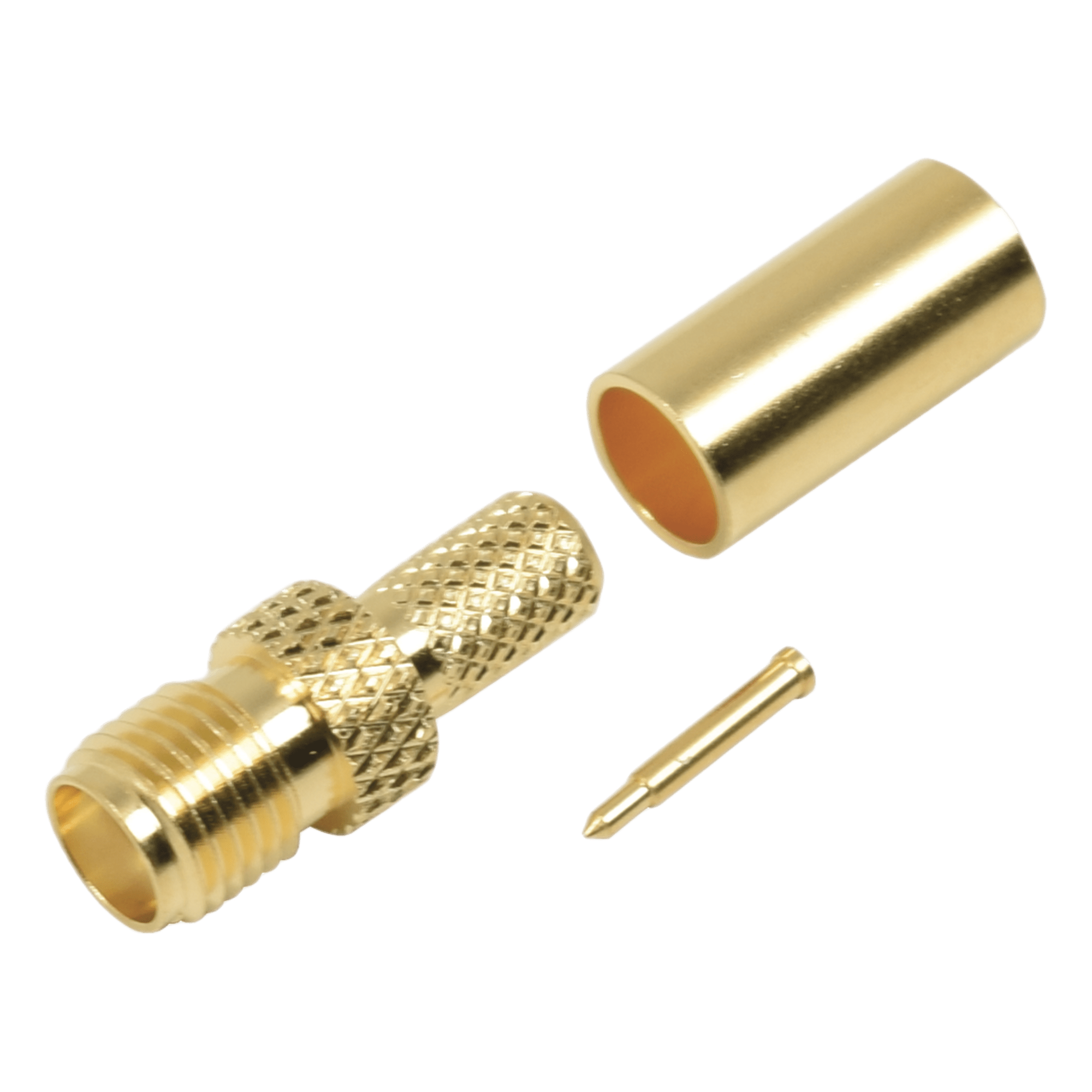 Conector Coaxial SMA / Hembra Inverso / Anillo Plegable / Cable RG-58/U / Recubrimiento Oro / Aislante Teflón — RF INDUSTRIES,LTD · SKU RP-3050-1C