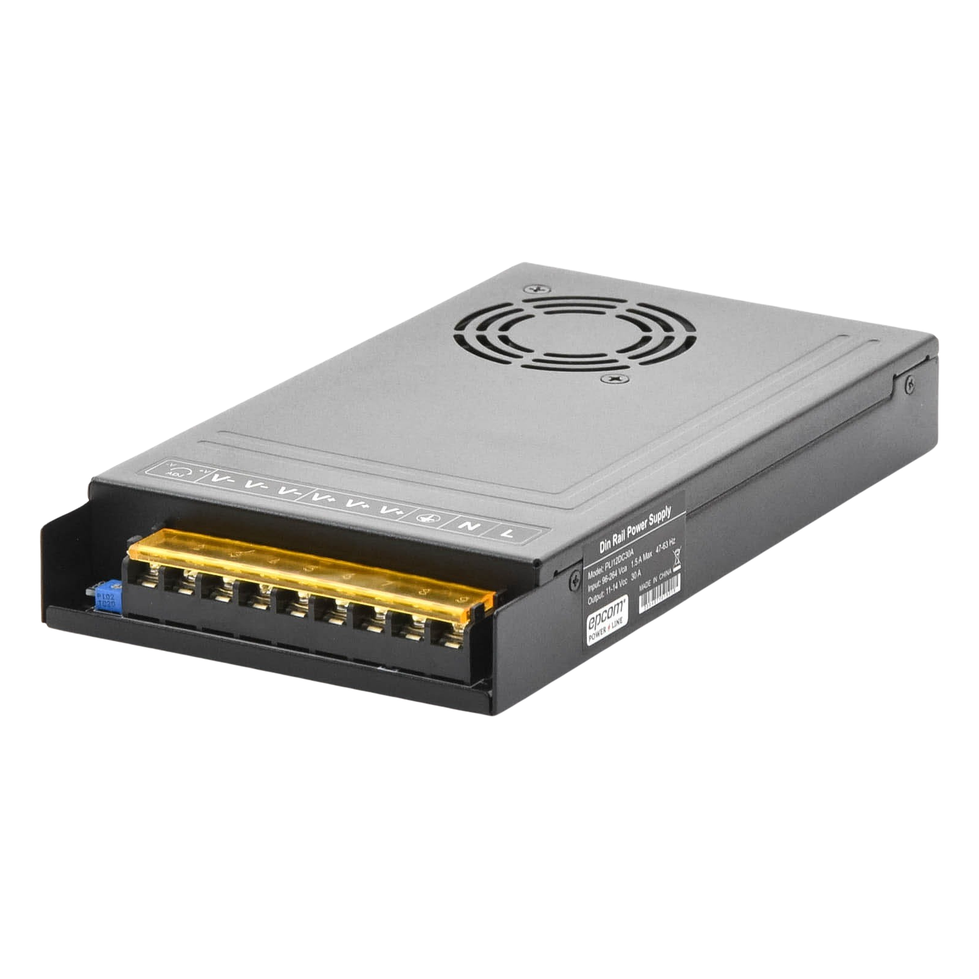 Fuente de Alimentación Industrial DIN RAIL / 12 Vcc / 30 A / Entrada Universal 100-240 V / -20°C a 60°C / 212x115x30 mm