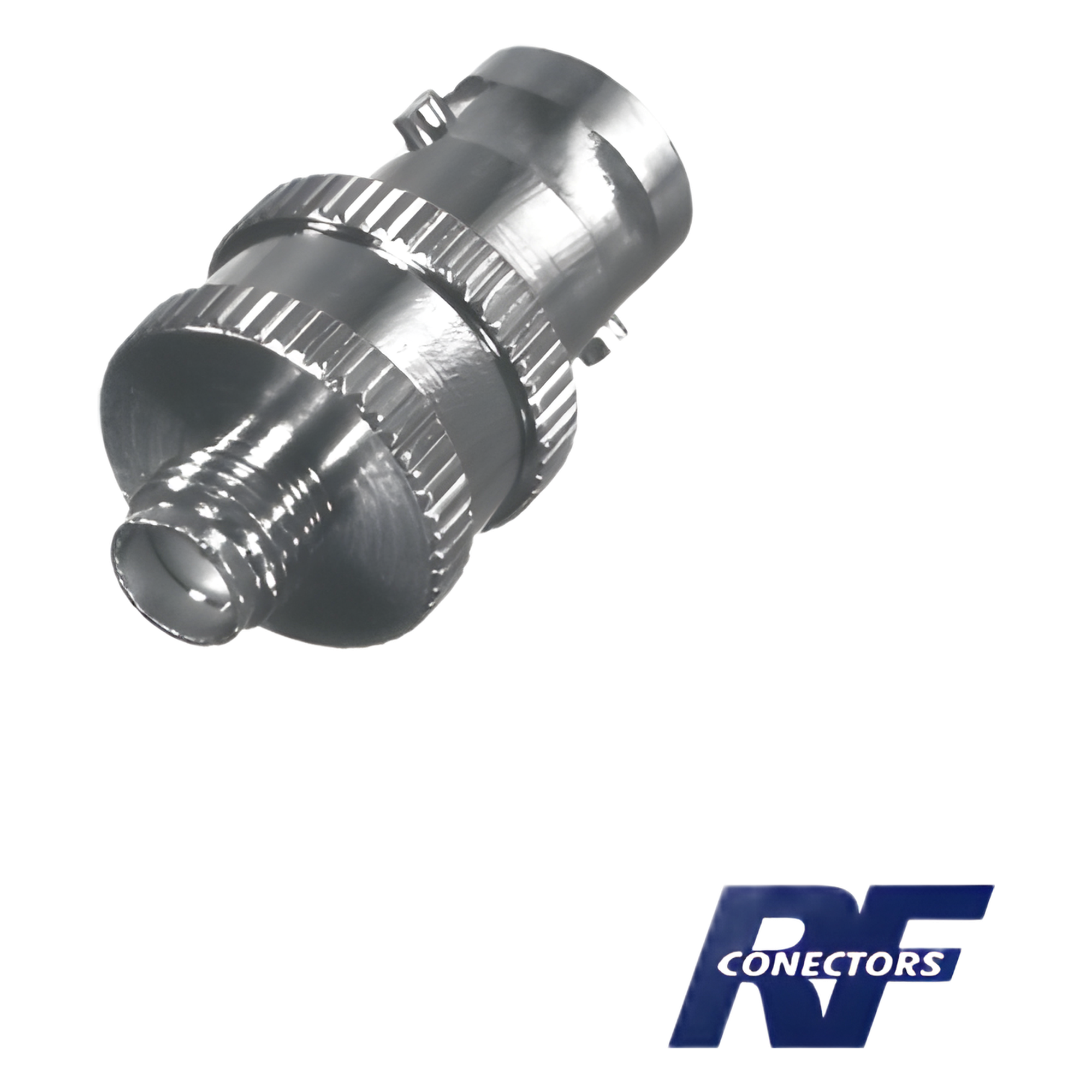 Adaptador de Conector RF / BNC Hembra a SMA Hembra / Montaje en Línea / Cuerpo Niquelado / Contacto de Oro / Aislante de Teflón — RF INDUSTRIES,LTD · SKU RFB-1142