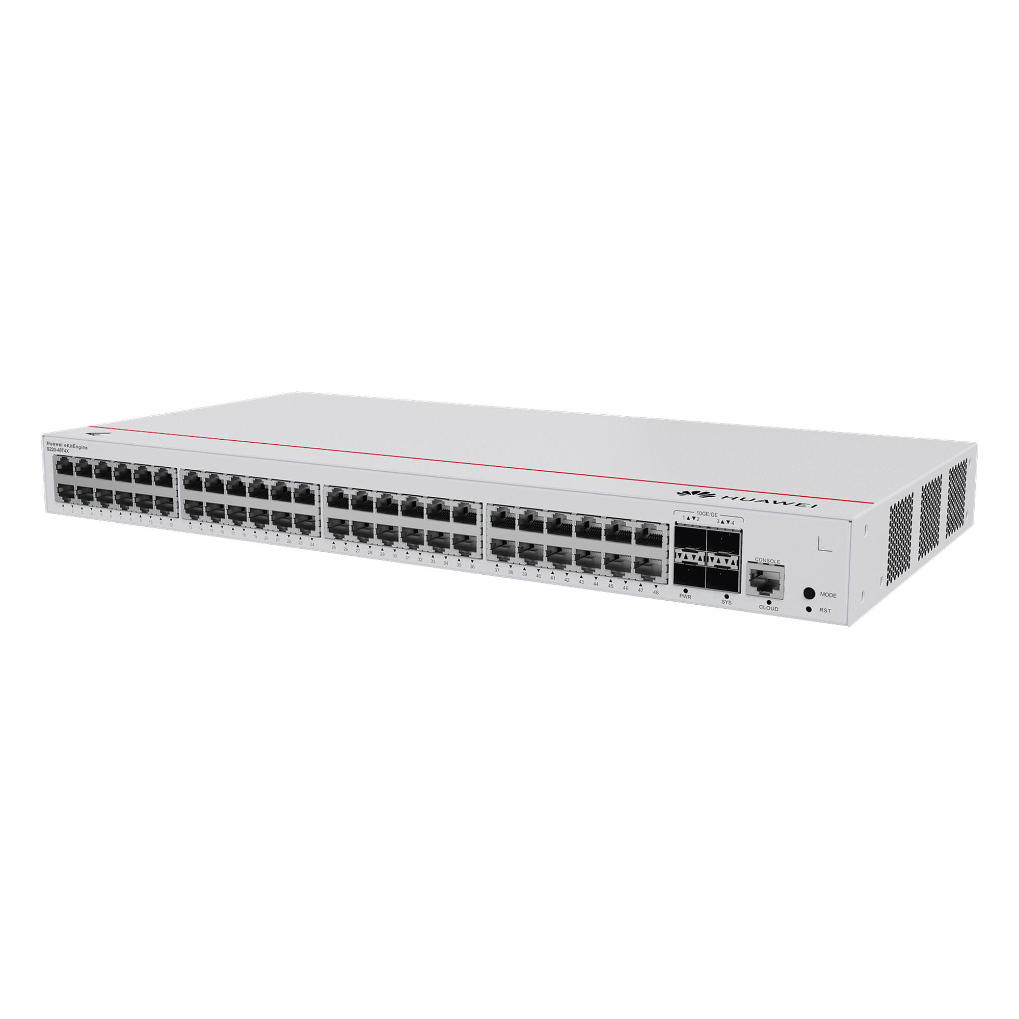 Switch Administrable Capa 2 / 48 Puertos Gigabit / 4 SFP Uplink / Switching 104 Gbps / Reenvío 77 Mpps / Administración Nube Gratis — HUAWEI · SKU S220-48T4S