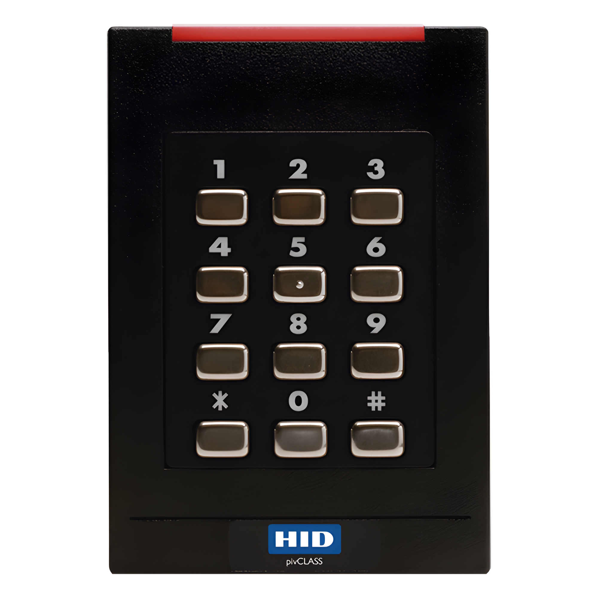 Lector de Acceso con Teclado / Multiformato Proximidad / iClass SEOS 1 cm / MIFARE DESFire / Bluetooth / Wiegand / 5-16 VDC — HID · SKU RK40F