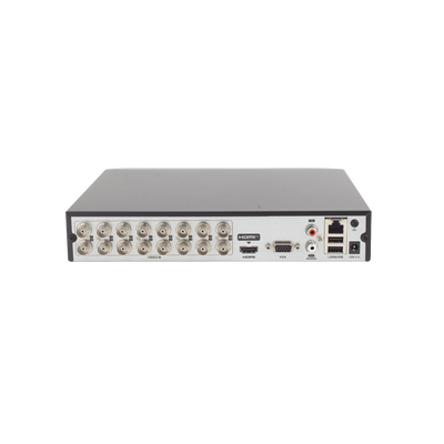 DVR Pentahíbrido / 16 Canales TURBOHD + 8 Canales IP / 5 Megapixel Lite / Audio Bidireccional por Coaxitron / ACUSENSE / 1 Bahía HDD 10 TB / Salida HDMI+VGA Full HD