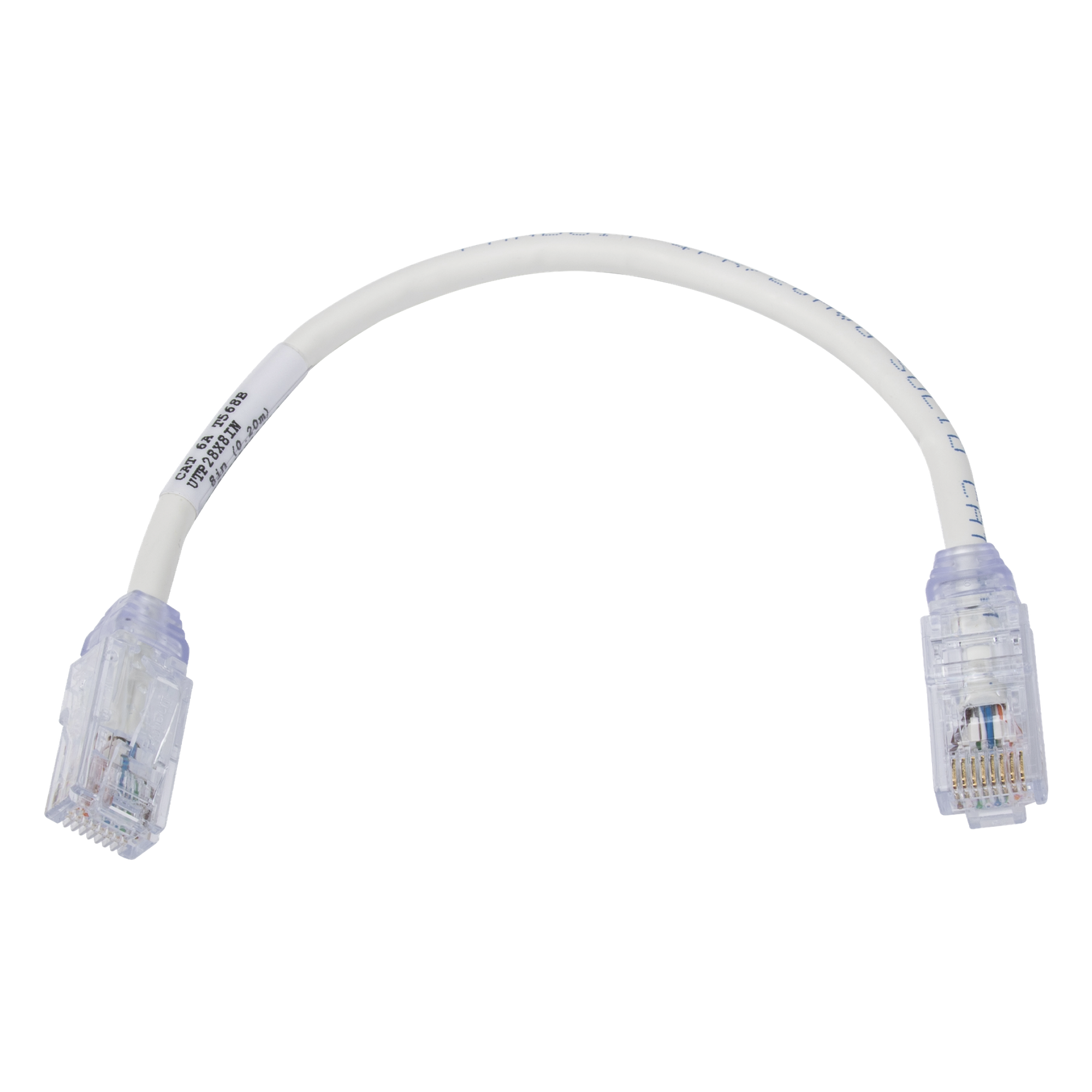 Cable de Parcheo UTP / Cat6A / 28 AWG / CM-LSZH / 20.3 cm (8 ft) / PoE++ / Alta Densidad — PANDUIT · SKU UTP28X8IN