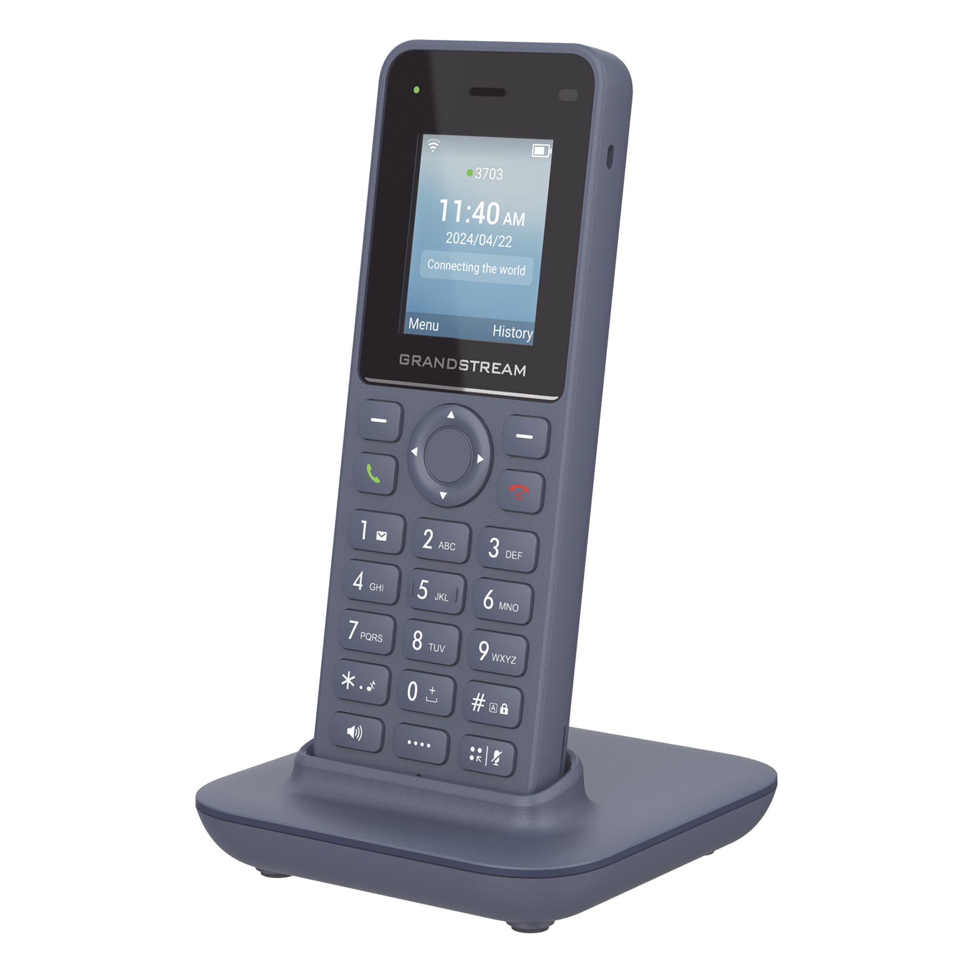 Teléfono IP Inalámbrico / Wi-Fi 6 Dual Banda / 2 Líneas SIP / 2 Cuentas SIP / Bluetooth / USB-C / Voz HD Opus / 6 Horas Conversación / 120 Horas Espera — GRANDSTREAM · SKU WP816