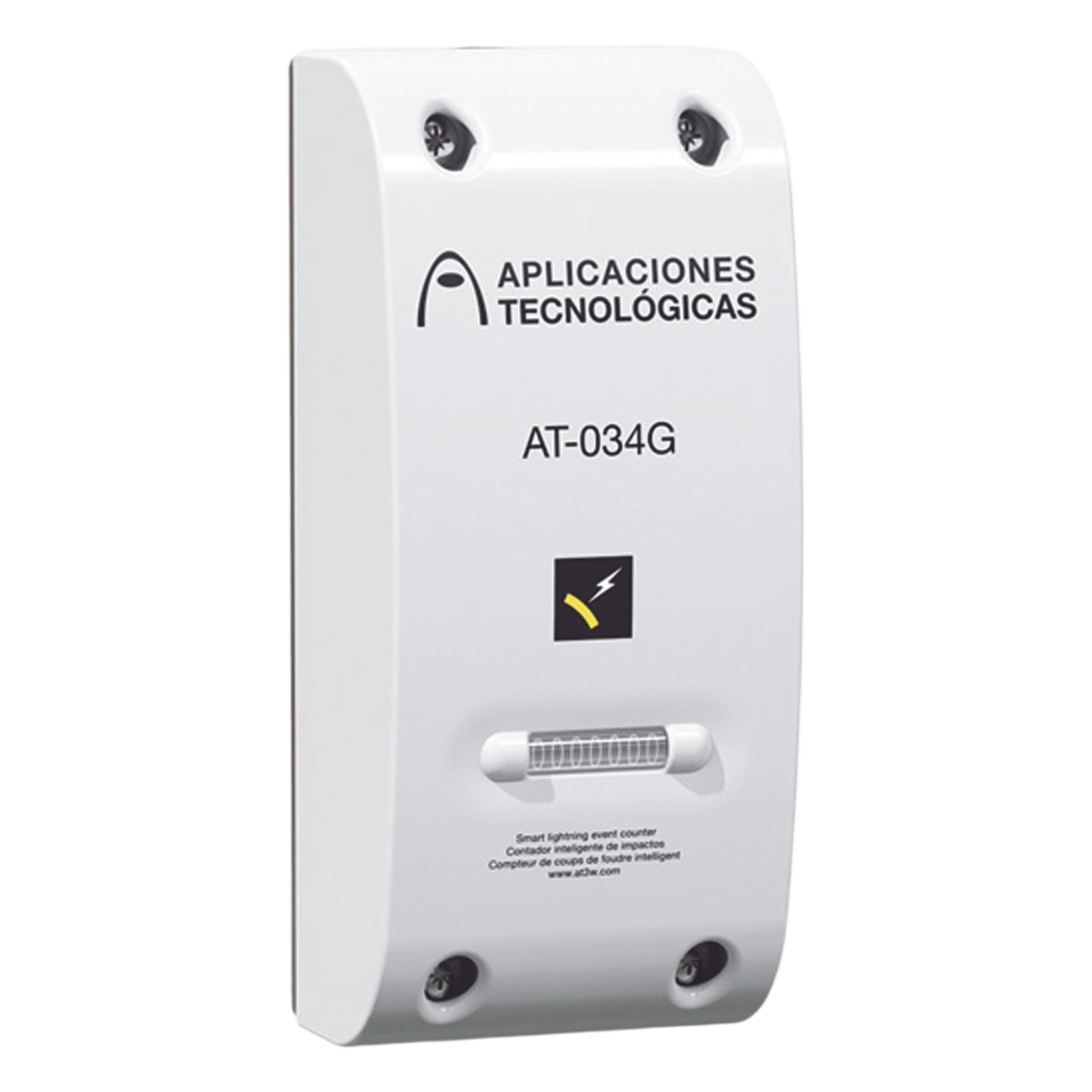 Contador Electromecánico de Descargas Atmosféricas / Sensibilidad 1 kA / Rango -25 a 70 °C / Capacidad 999,999 Eventos / Policarbonato — APLICACIONES TECNOLOGICAS · SKU AT034G