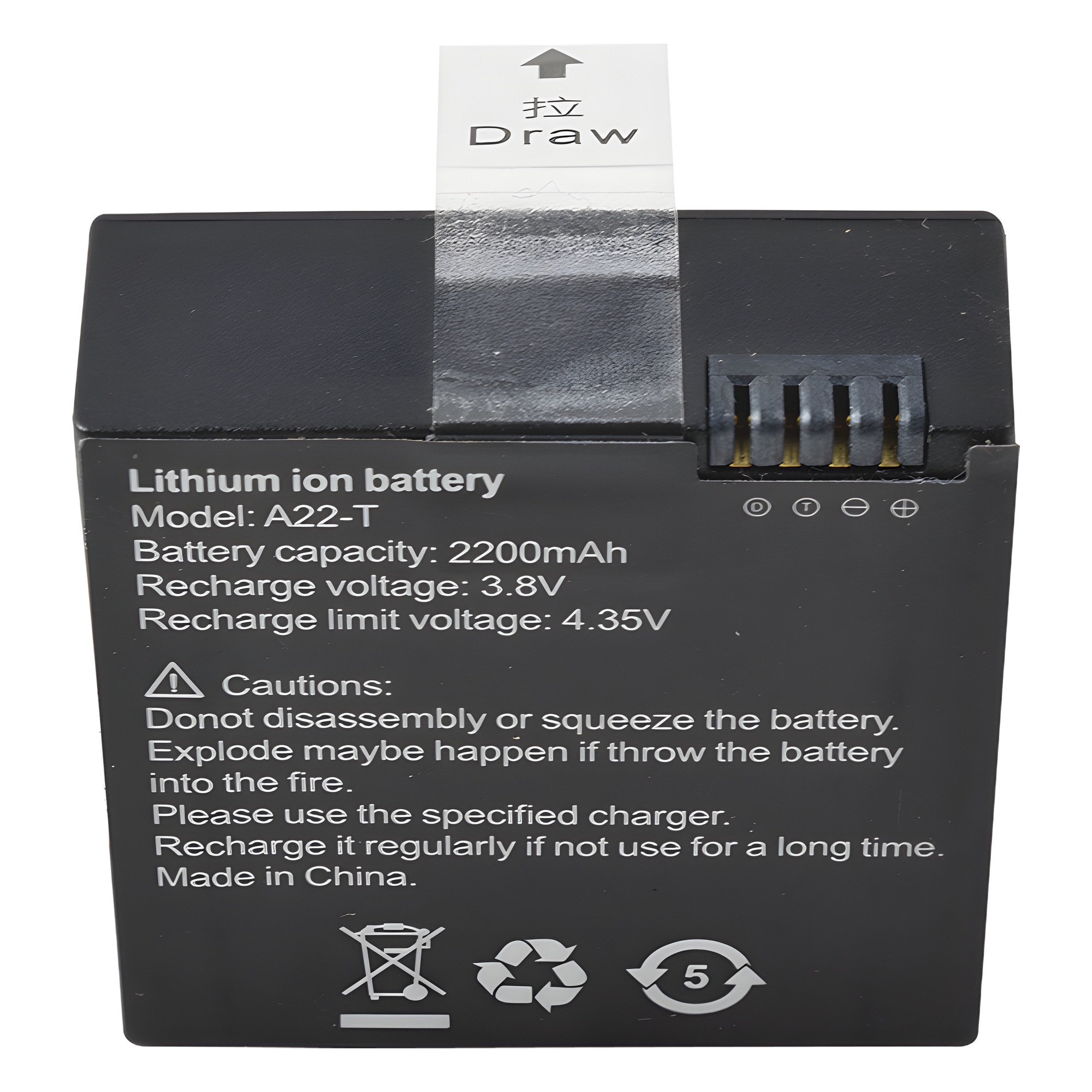 Batería de Respaldo / 3.8 VCC / 2200 mAh / Litio / 40 x 40 x 13 mm
