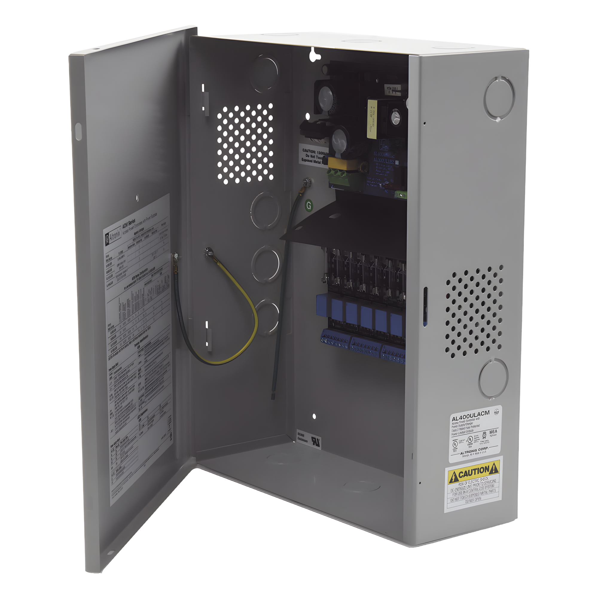 Fuente de Poder con Respaldo / 12 o 24 Vcc / 4 A / 48 W / 8 Salidas NO/NC Programables / 115 Vca / 10 A Total / 3.28 x 2.46 ft — ALTRONIX · SKU AL400ULACM