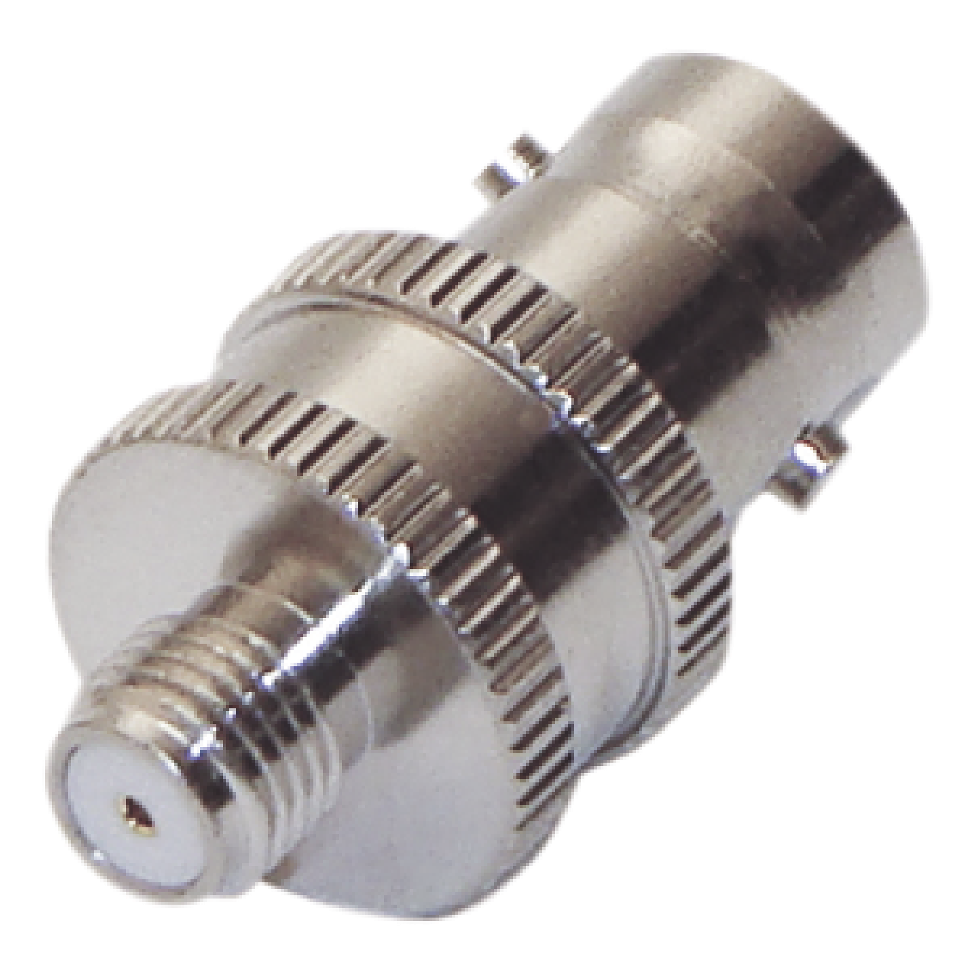 Adaptador RF Coaxial / BNC Hembra a SMA Hembra / Montaje en Línea / Cuerpo Niquelado / Contacto Oro / Aislante Teflón — RF INDUSTRIES,LTD · SKU RFB-1142-4
