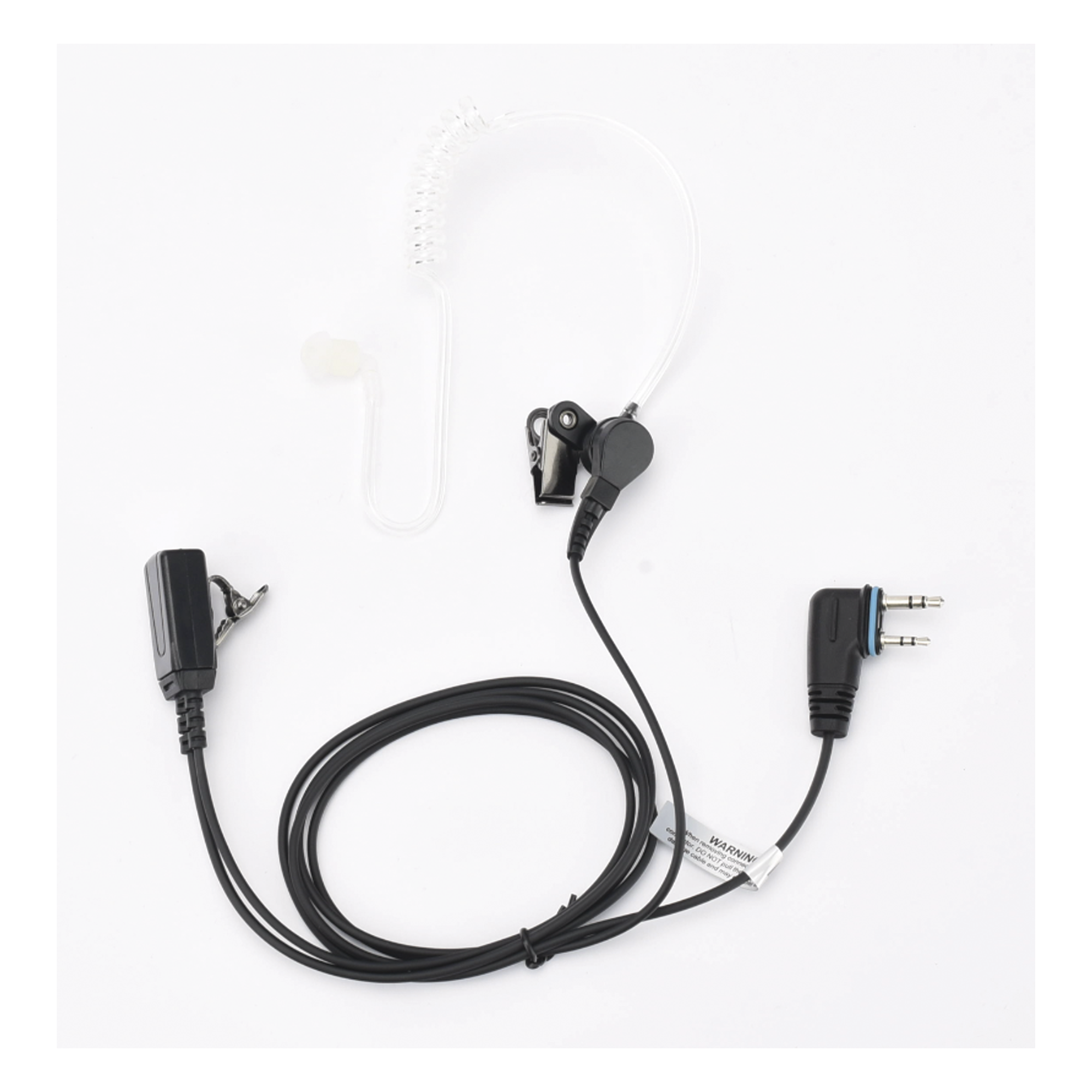Micrófono-Audífono / Tubo Acústico Transparente / Conector 2 Pines / PTT de Solapa / Cable Kevlar / Compatible ICOM