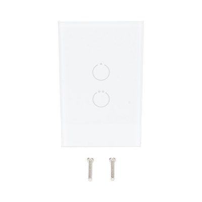 (ZWAVE) Interruptor On/Off panel táctil touch inalámbrico Zwave Plus 2 botones. Compatible con Hubitat HC8, Álula  M2M, otro 