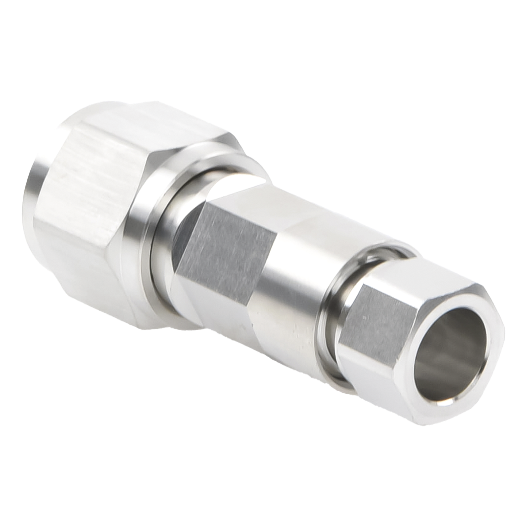 Conector Coaxial N Macho / Estilo Derecho / 50 Ohm / 0-18000 MHz / 565 Vrms / Blindaje -110 dB / Para Cable FSJ1-50A