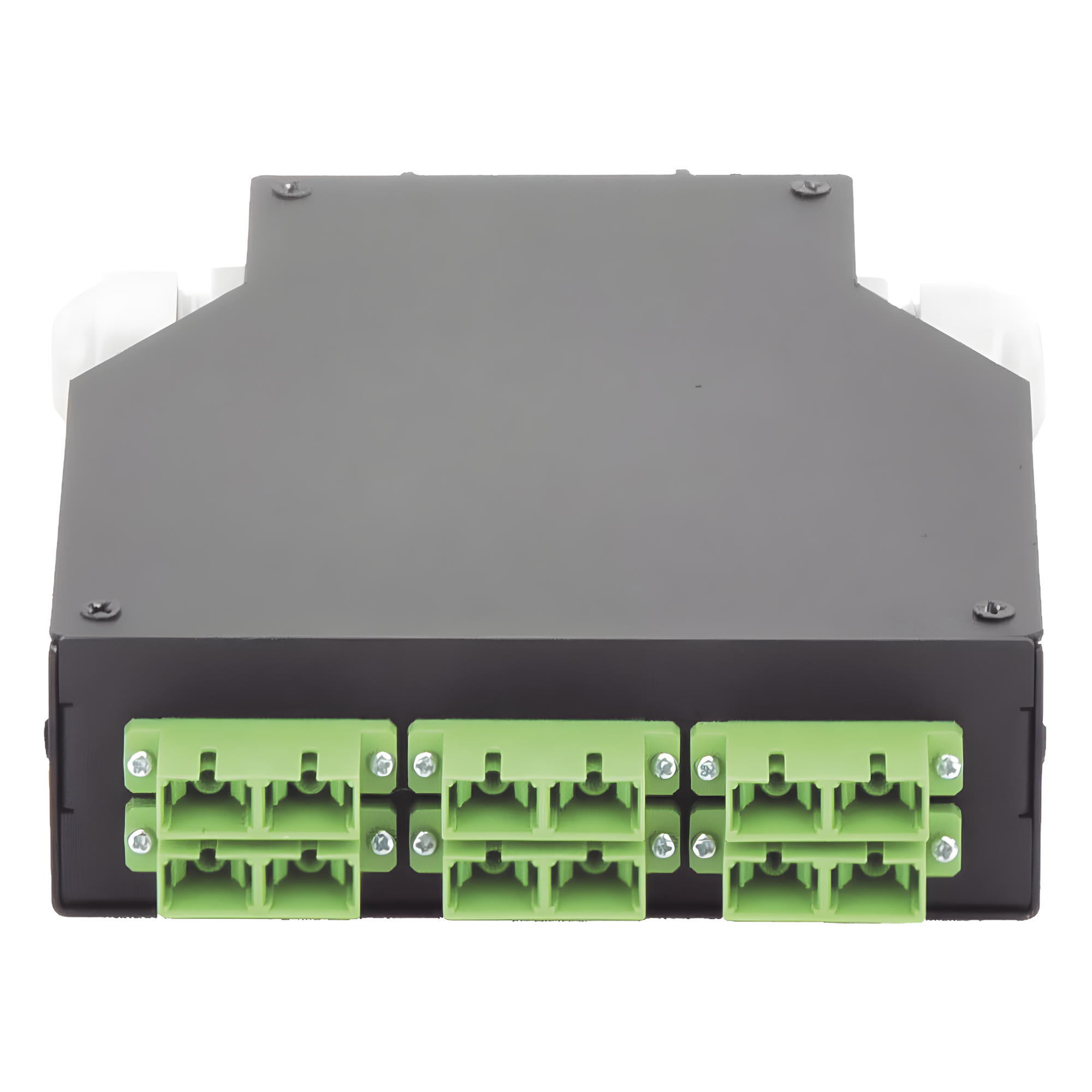 Distribuidor de Fibra Óptica / Riel DIN / 6 Acopladores SC/APC Dúplex Monomodo / Charola 24 Fusiones / 1.57 x 4.96 x 5.59 in — LINKEDPRO BY EPCOM · SKU LP-RDSCASM