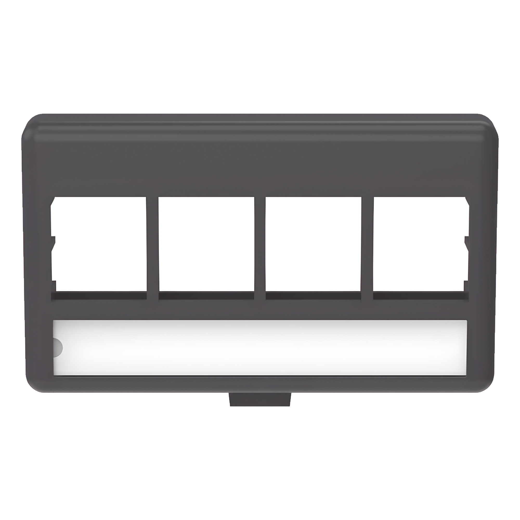 Placa de Mobiliario Modular / 4 Puertos Keystone / Salida Plana / 2.9" x 1.77" (73.66 x 44.95 mm) / Color Negro — PANDUIT · SKU NK4MFLBL