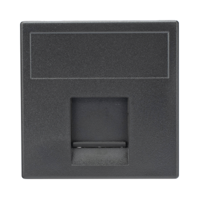Módulo de Placa Plana / 1 Espacio Jack Keystone / Guardapolvo Integrado / 45 × 45 mm / 8.5 mm Profundidad / Compatible Cajas Teleblock y Ofiblock — SIMON · SKU SM-1-KEY-N