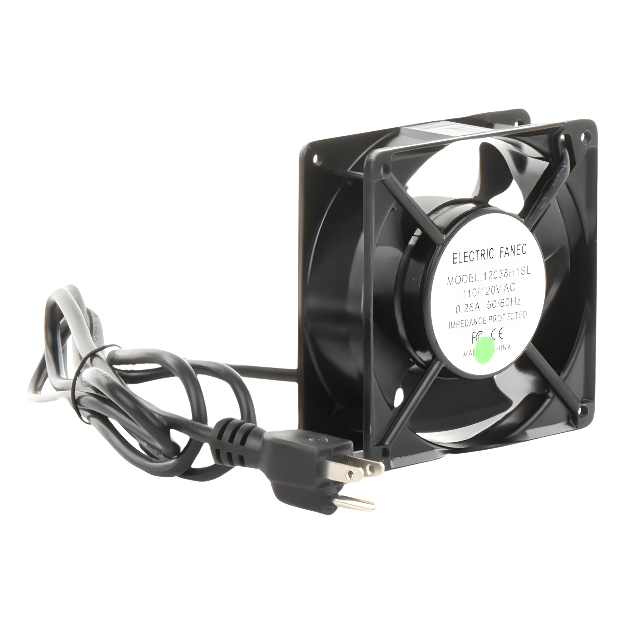 Ventilador de Gabinete / 110 VCA / 12 x 12 cm / 38 CFM / 1.6 m Cable NEMA 5-15 / 20,000 Horas