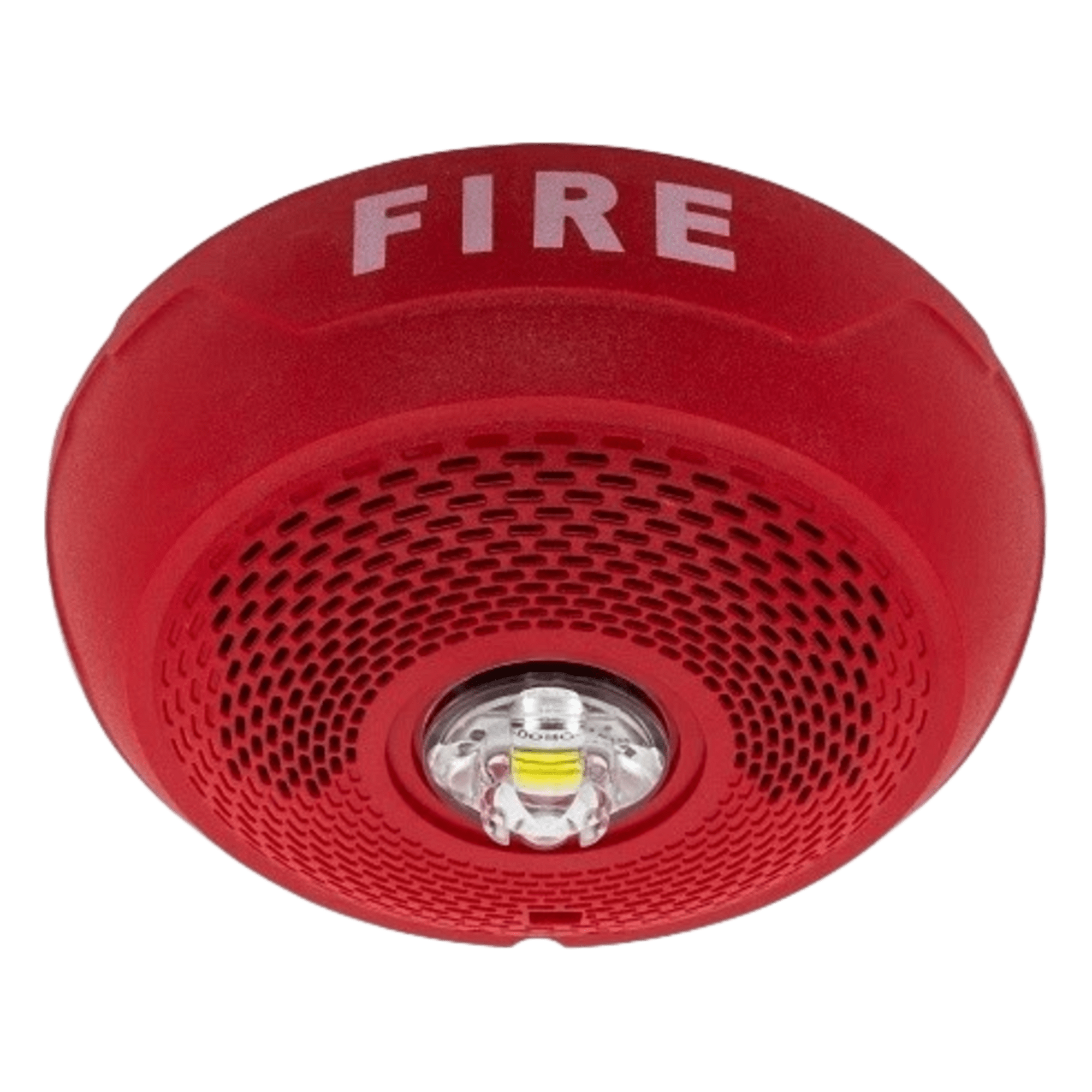 Bocina con Lámpara Estroboscópica LED / Montaje en Techo / Lente Rojo / Candela Seleccionable / 25-70.7 VRMS / 1/4-2 W — SYSTEM SENSOR · SKU SPSCRLED