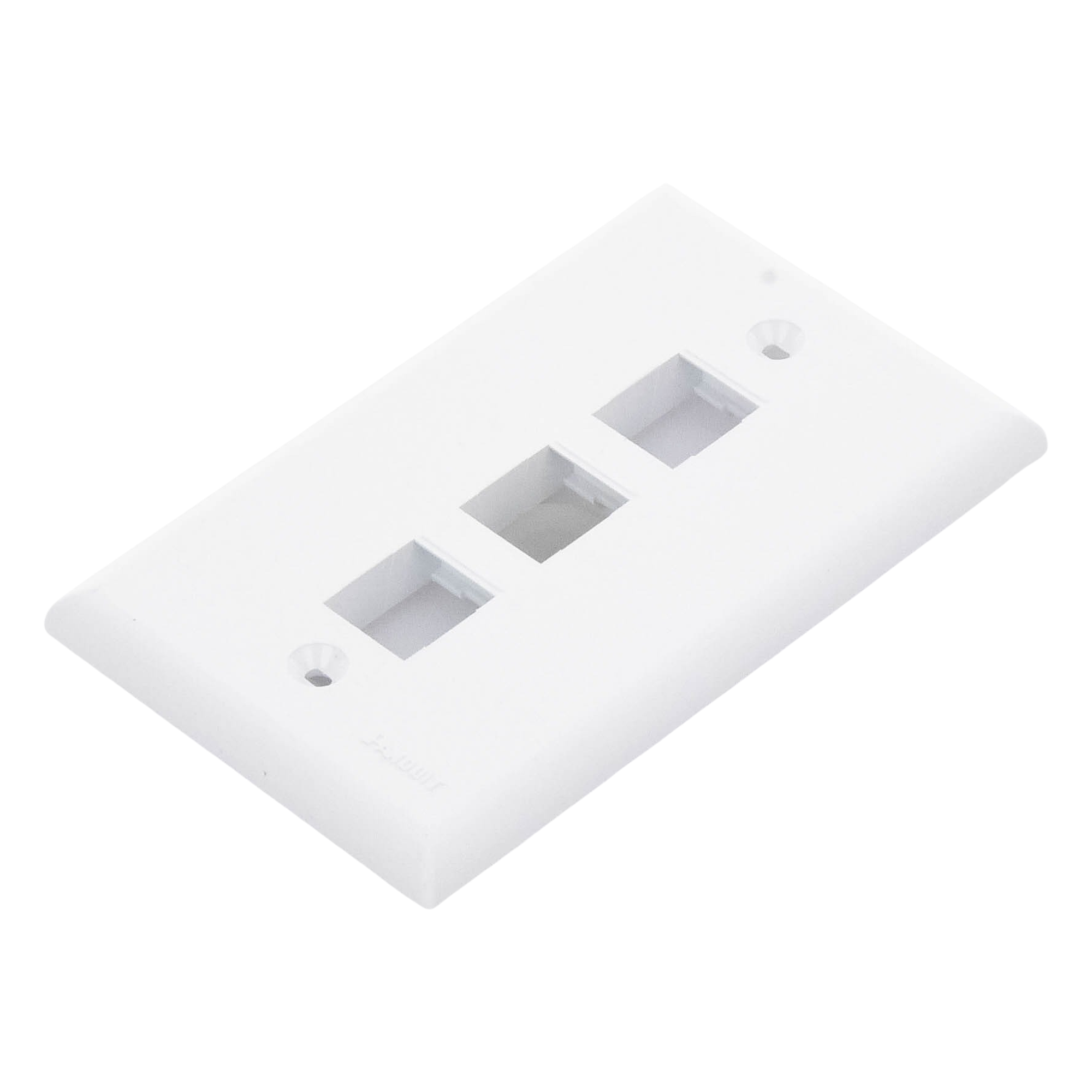 Placa de Pared Vertical, Salida Para 3 Puertos Keystone, Color Blanco