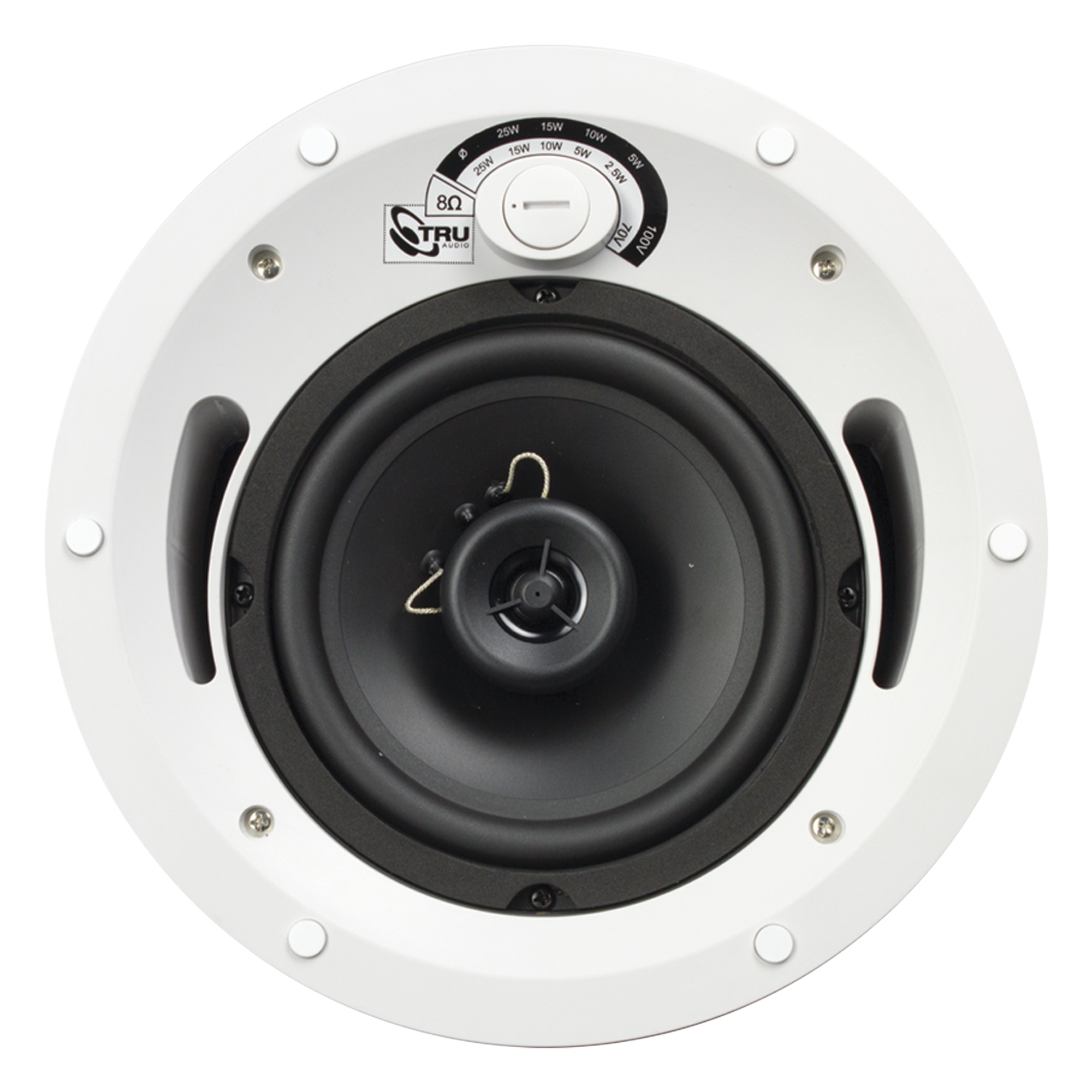Altavoz de Techo Comercial / 2 Vías / 6.5 in / 60 Watts / 70V/100V/8 Ohms / UL 1480 / Humedad Exterior Cubierto — TRUAUDIO · SKU CL-70V-6UL