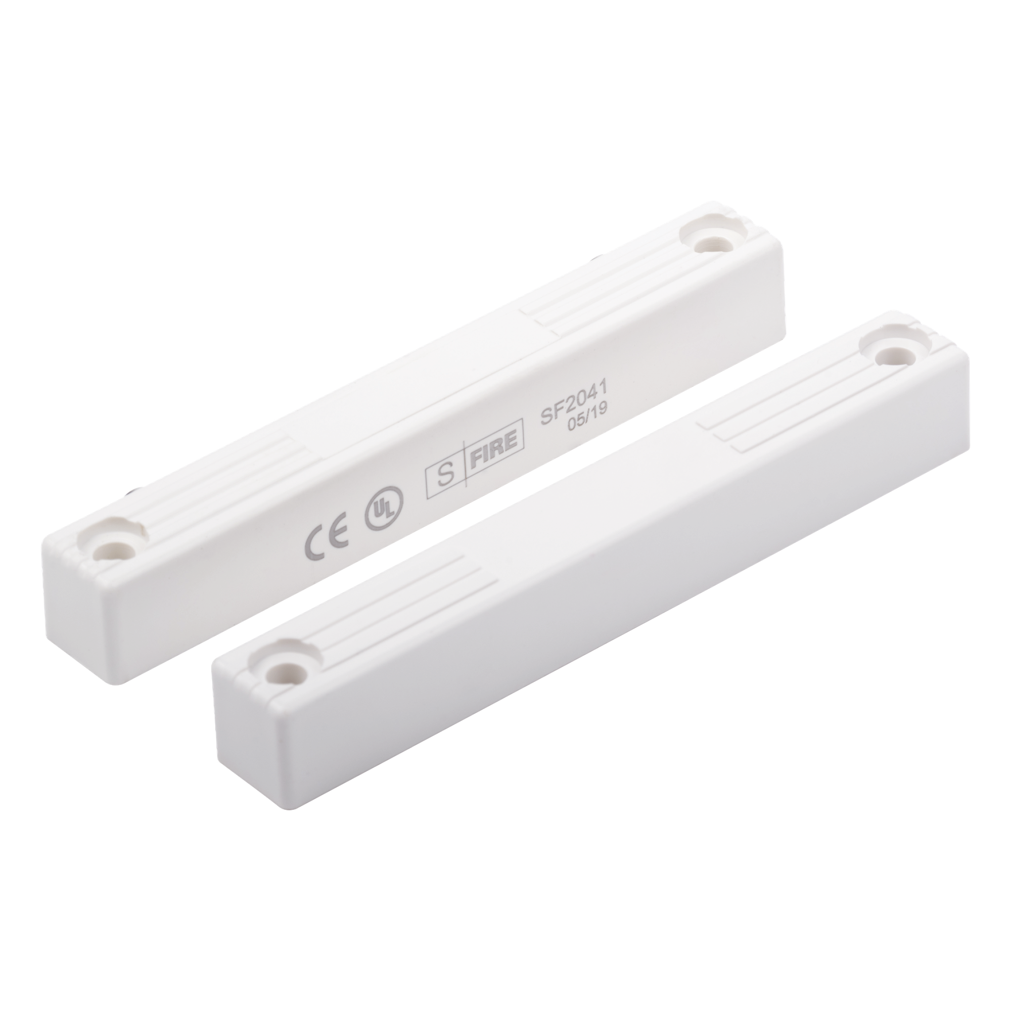 Contacto Magnético para Puertas y Ventanas / GAP 70 mm / Perfil Delgado / Operación NC / 12 VCC — SFIRE · SKU SF-2041
