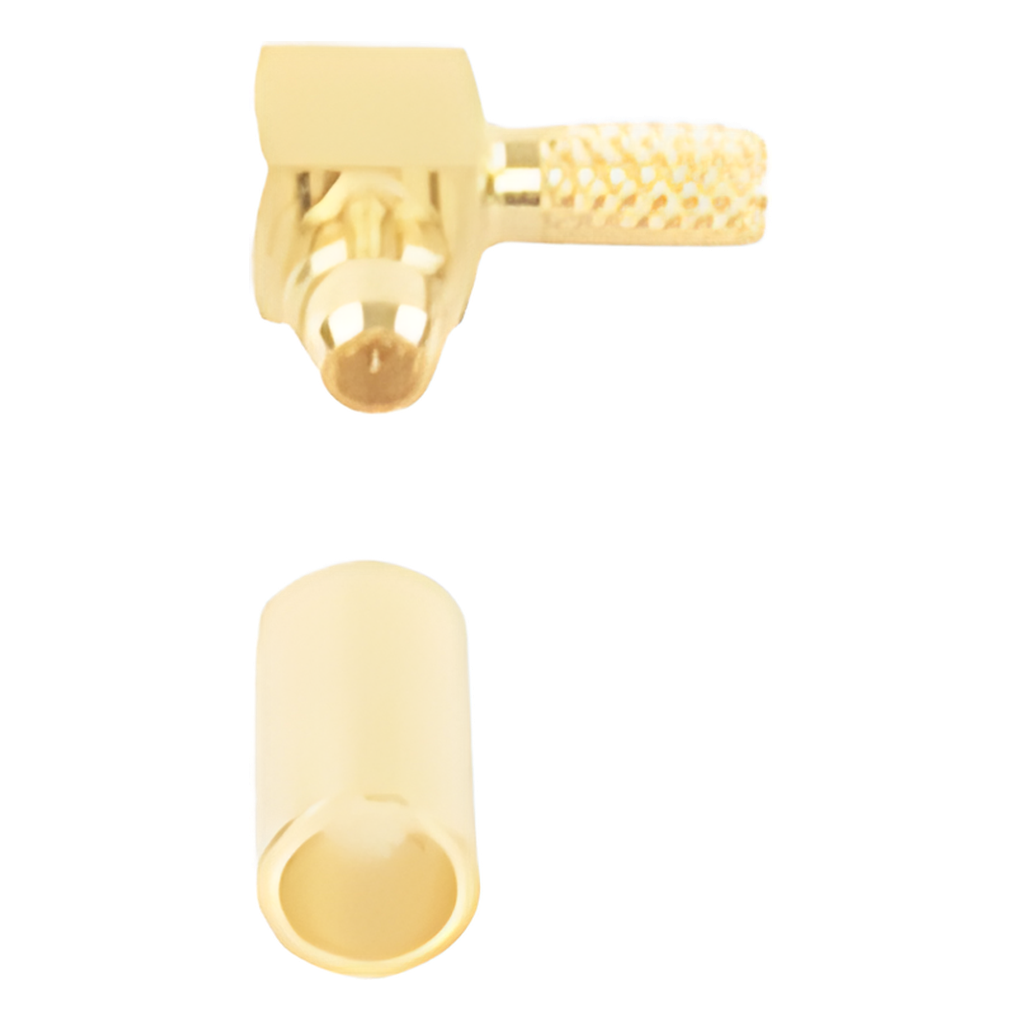 Conector Coaxial / MMCX Macho / Ángulo Recto / Anillo Plegable / Oro/Teflón / RG-174/U, LMR-100A