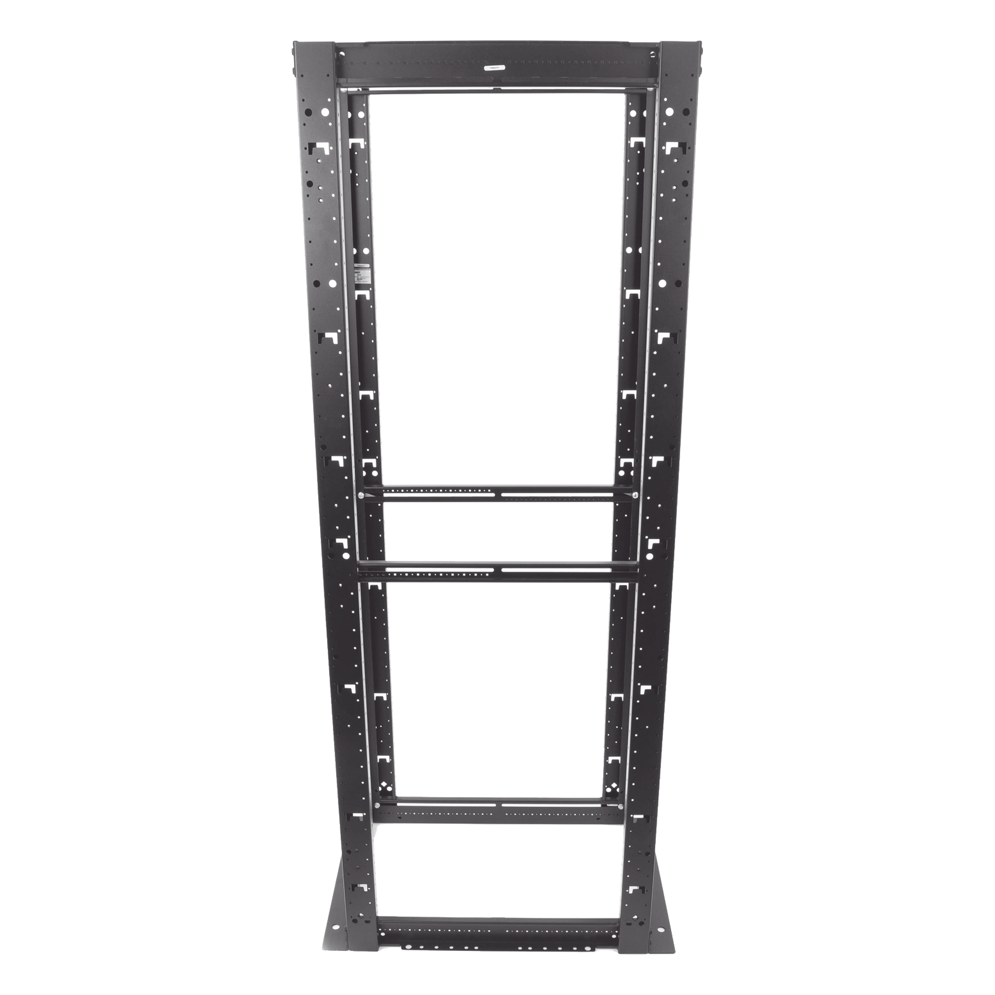 Rack de Cuatro Postes / 45 Unidades de Rack / 19" EIA / Carga 2500 lbs (1134 kg) / Profundidad 762 mm (30 in) / Rieles Numerados Roscados #12-24