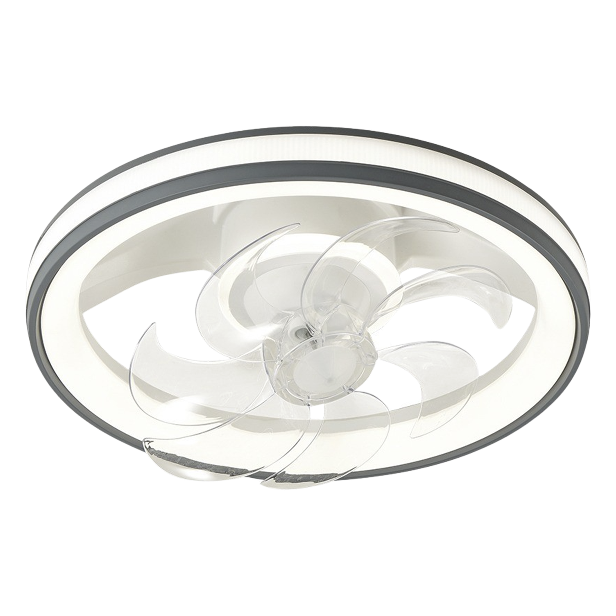 Ventilador de Techo con Luminario LED / 110 V CA 50/60 Hz / 88 W / 4500 Lm / 3 Temperaturas de Color 2700-4000-6500 K / 6 Velocidades / 500 mm (1.64 ft) / Dimeable / Blanco y Gris — JWJ · SKU JLV-013