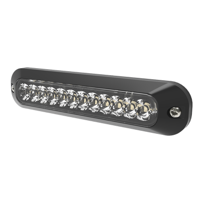 Luz Auxiliar LED / 12 LEDs Rojo/Azul / 70 Patrones de Destello / SAE J595 Clase I / 12-24 VCC / 6.2" (157 mm) x 0.8" (20 mm) x 1.4" (35 mm) — ECCO · SKU ED3755RB