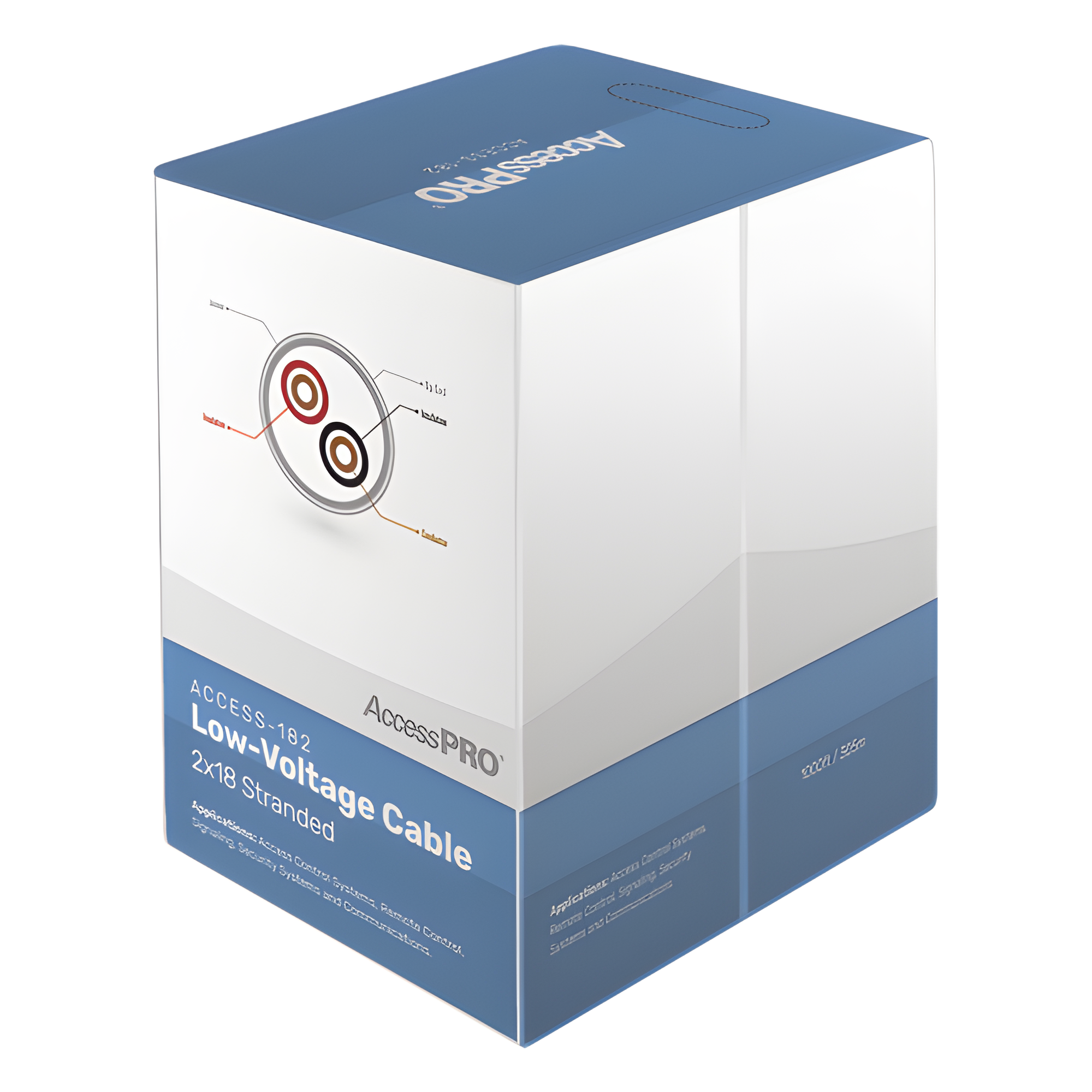 Bobina de cable / 2 conductores / Calibre 18 AWG / FRPVC / 1000 pies / Control de acceso — ACCESSPRO · SKU ACCESS-182
