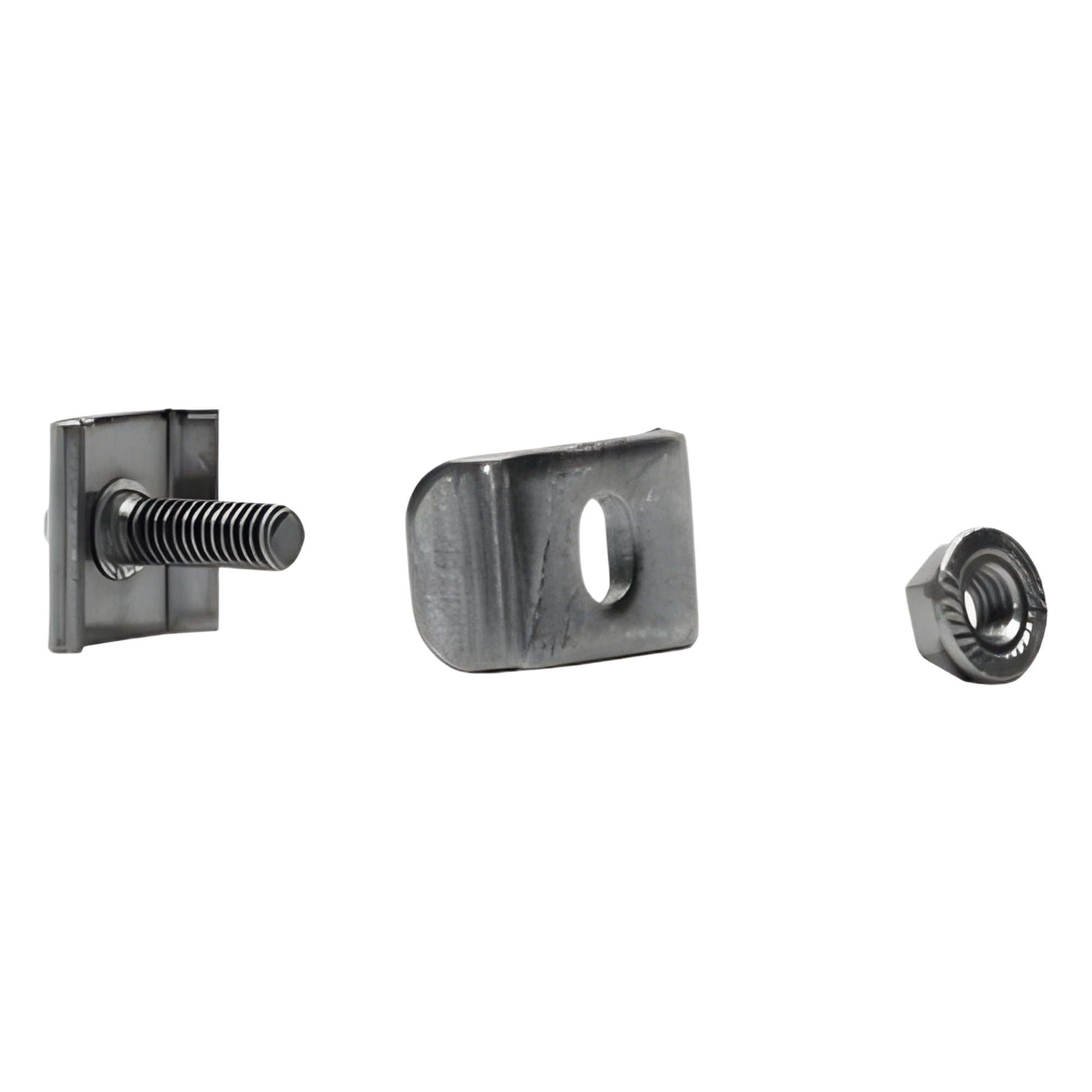 Kit de unión para charola / Clema mediana / Tornillo encastrado / Acabado electro zinc / Ancho hasta 300 mm (11.8 in) — CHAROFIL · SKU MG-51-KIT2EZ