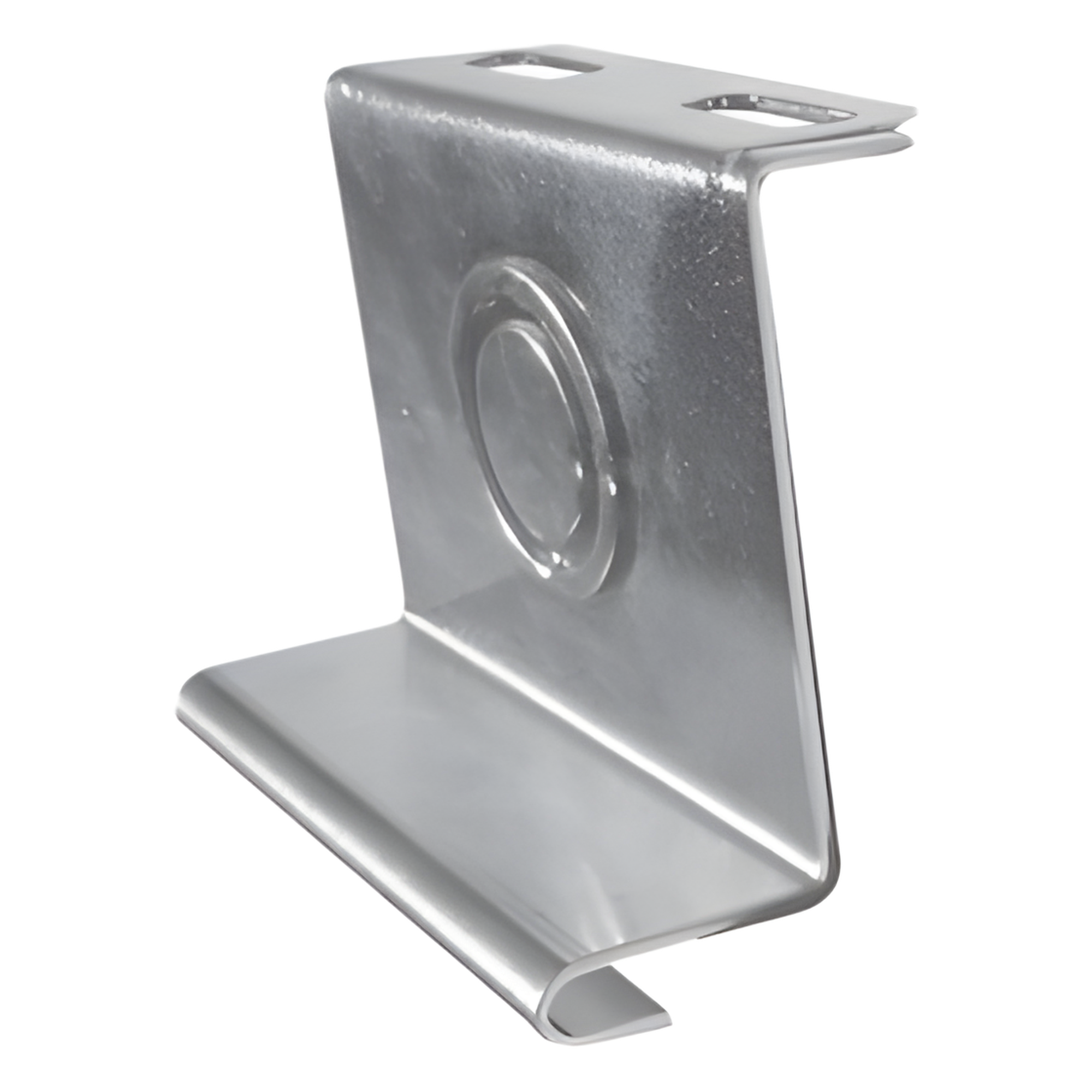 Placa de Salida a Tubo Automática / 66 mm / Tuberías 1/2 a 2 pulgadas / Abrazadera Tipo U / Acabado Electro Zinc — CHAROFIL · SKU CH-PST-AUT-66EZ