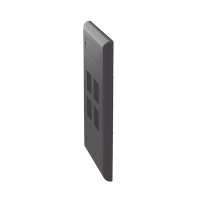 Placa de Pared Vertical, Salida Para 4 Puertos Keystone, Con Espacios Para Etiquetas, Color Negro