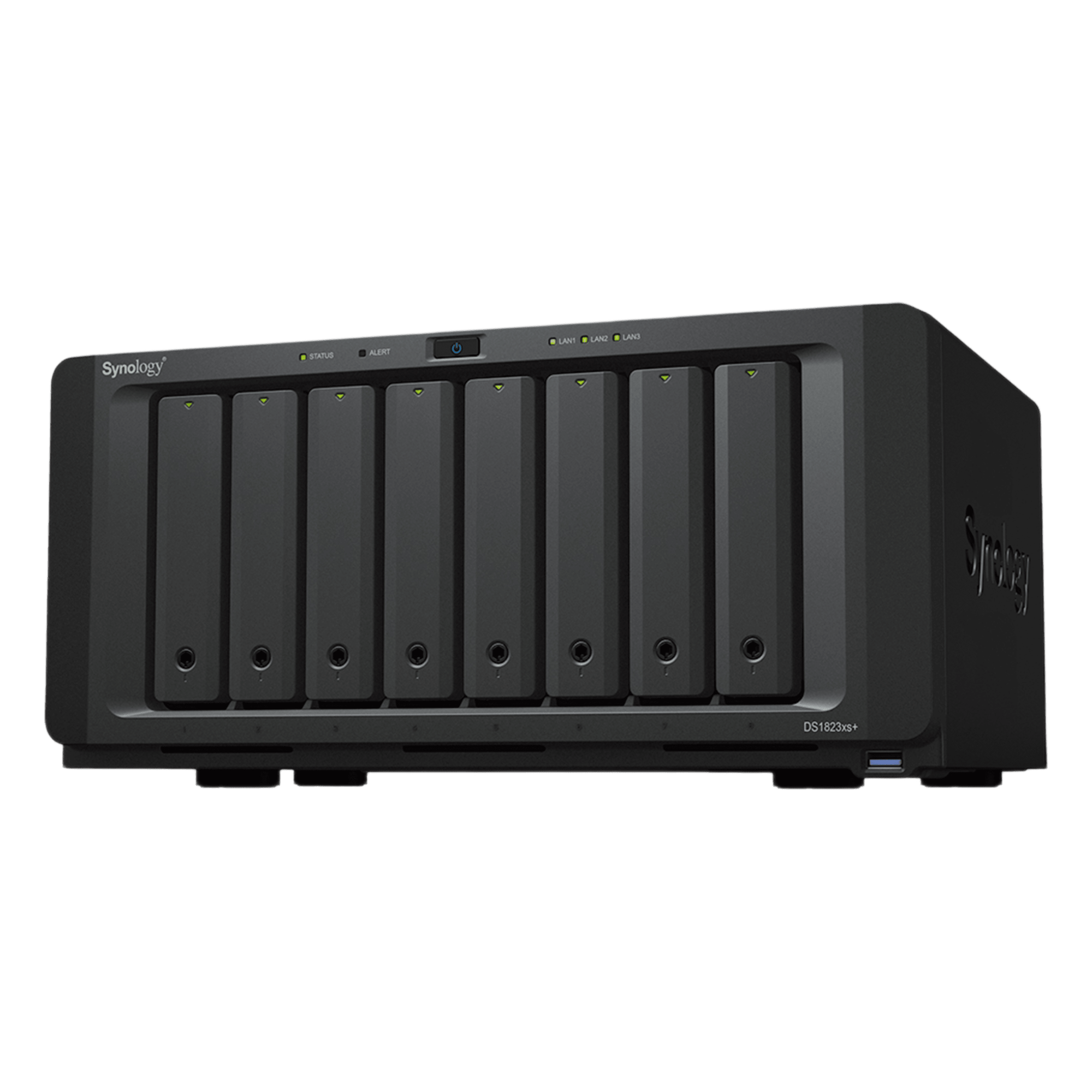 Servidor NAS / 8 Bahías / 144 TB Bruto / Expansión 324 TB / 10GbE / RAID F1,0,1,5,6,10 / Caché SSD NVMe — SYNOLOGY · SKU DS1823XS+