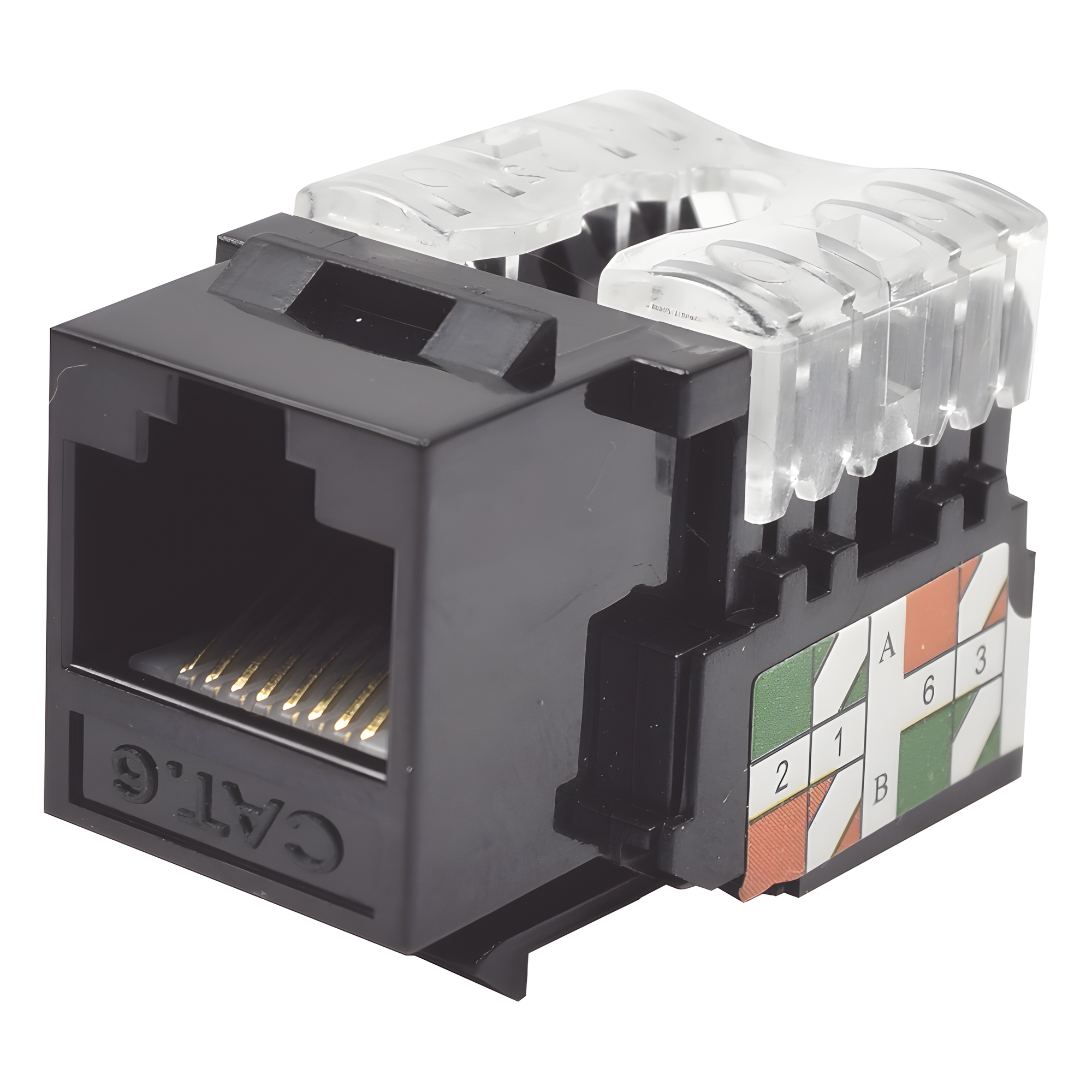 Módulo Jack Keystone / Cat6 / Terminación 110 Punchdown / RJ45 Sin Blindaje / T568A-B / Color Negro — LINKEDPRO BY EPCOM · SKU LP-KJ-601-BK
