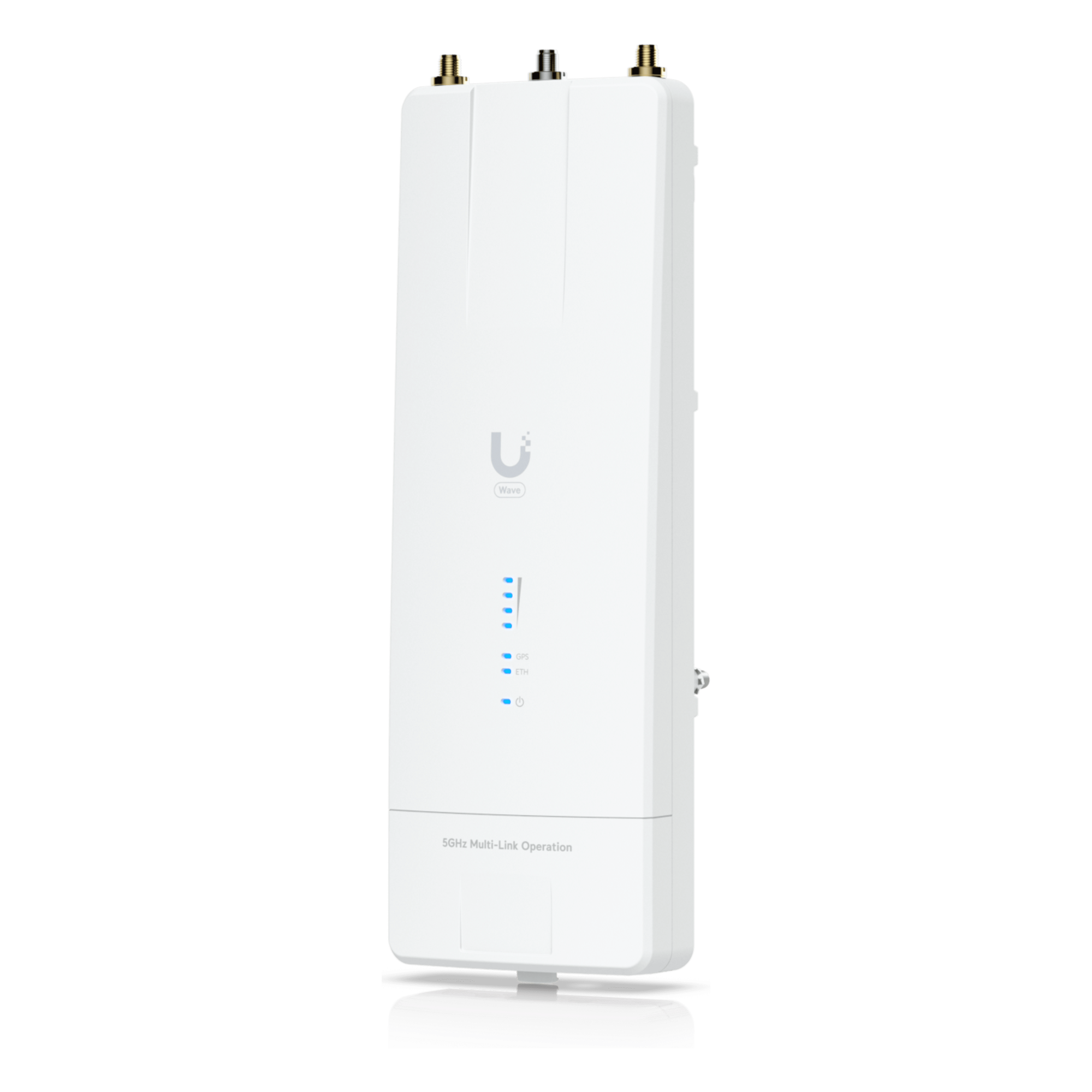 Radio Enlace Wi-Fi 7 / 5 GHz / Rendimiento 5 Gbps / Alcance 100 km (328 kft) / MLO hasta 20 km (65.6 kft) / PoE 10GbE / Análisis Espectral — UBIQUITI · SKU WAVE-MLO5