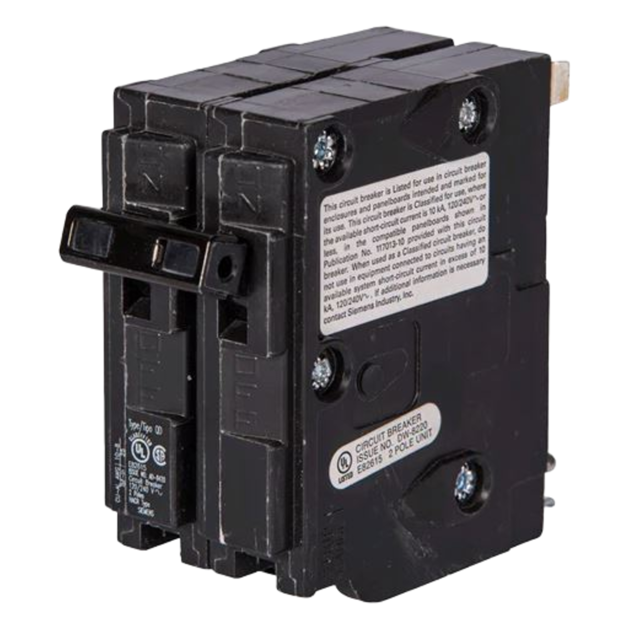 Interruptor Automático Enchufable / 2 Polos / 30 A / 120/240 VCA / 10 kA / Conexión QD — SIEMENS · SKU D230EE