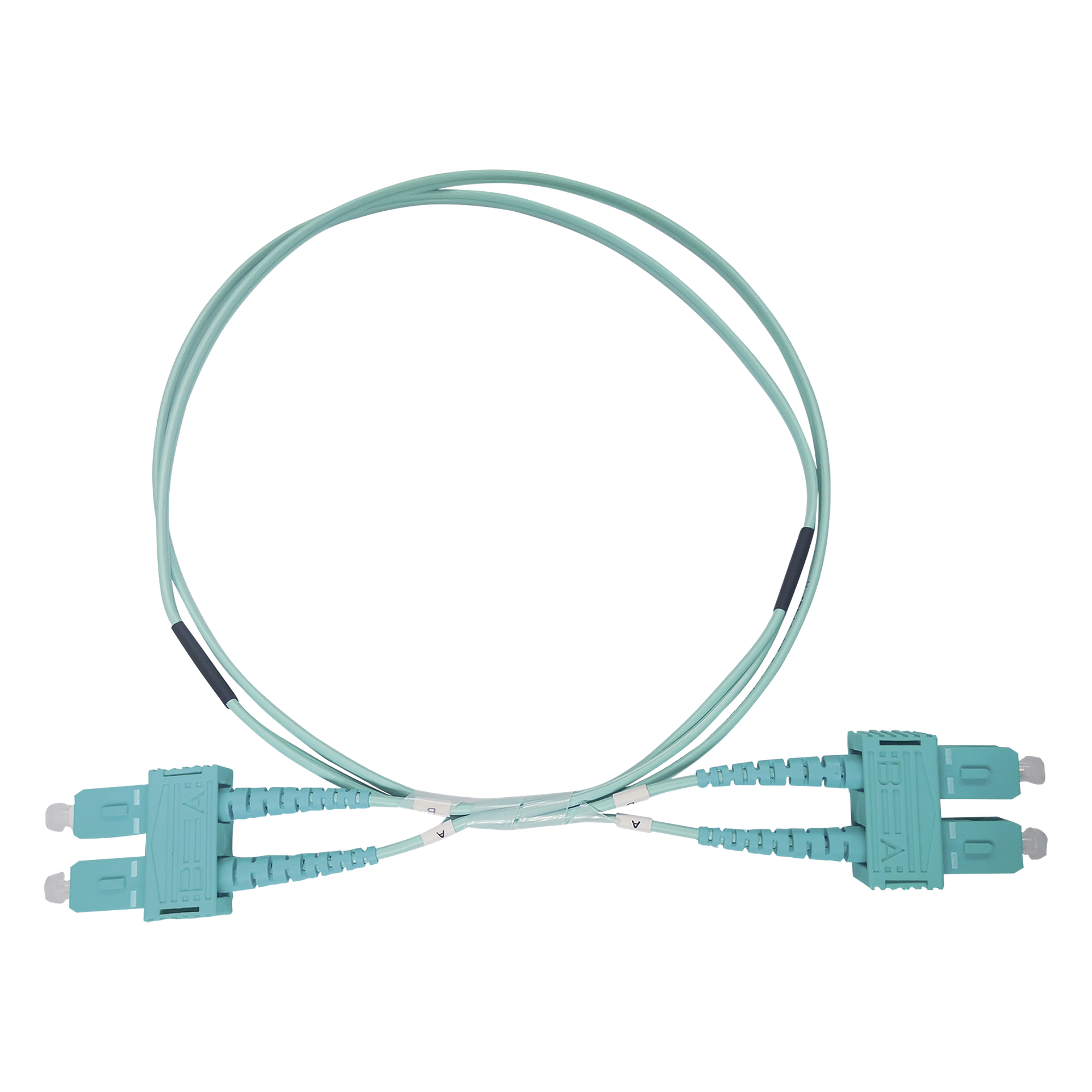 Jumper de Fibra Óptica / OM3 50/125 / SC-SC Dúplex / OFNR Riser / 2.0 mm / 3 m (9.84 ft) / Aqua — LINKEDPRO BY EPCOM · SKU LP-FOM3-SCSC-R03