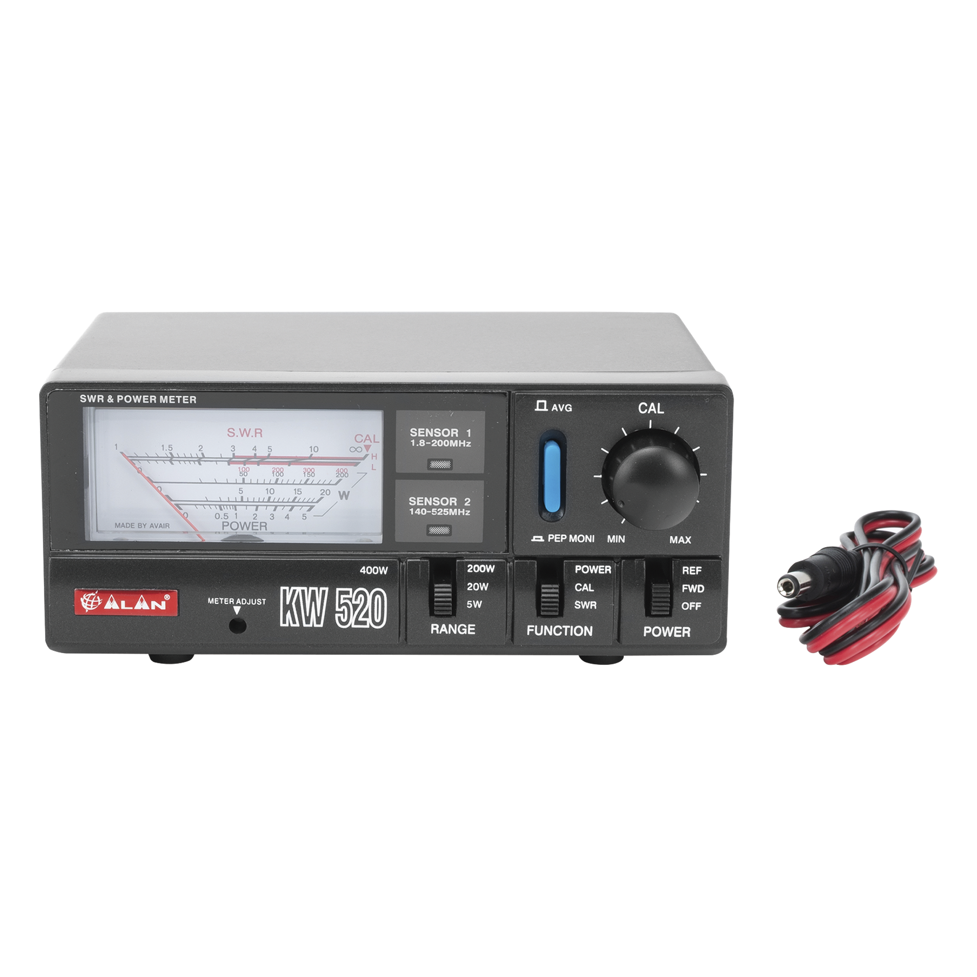 Wattmetro / 1.8-200 MHz y 140-525 MHz / 4 Escalas 5W-400W / Medición SWR / Conectores UHF PL-259