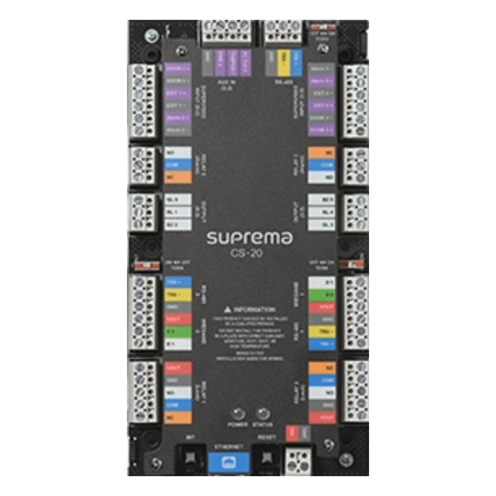 Panel de Control de Acceso / 2 Puertas / 500,000 Usuarios / TCP-IP / Wiegand y RS485 / 1.2 GHz / 4 GB Flash — SUPREMA · SKU CS20S