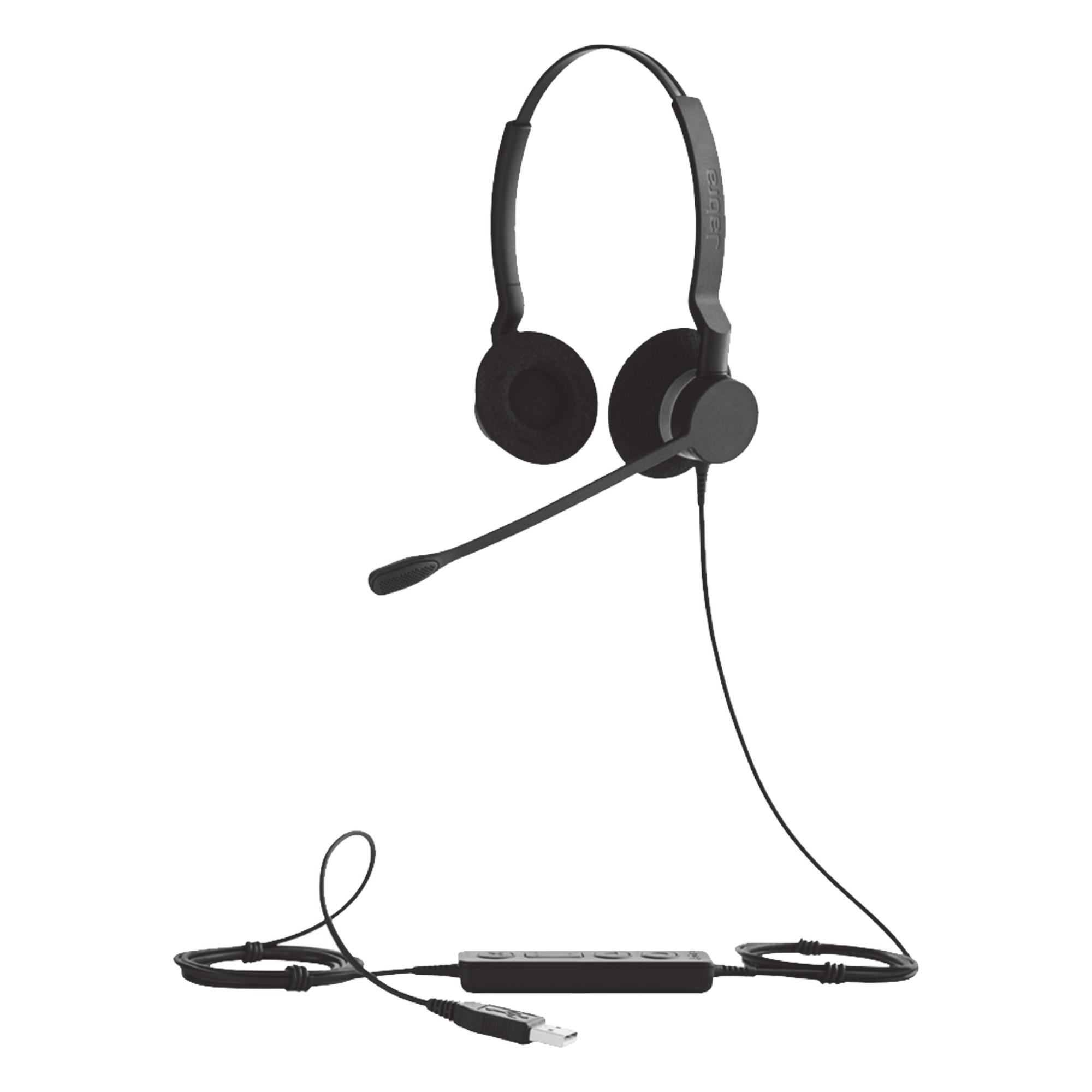 Auriculares USB / Diadema Binaural / Cancelación de Ruido / PeakStop 118 dB / Brazo FreeSpin 360° / Cable Reforzado — JABRA · SKU BIZ-2300-DUO-USB-UC
