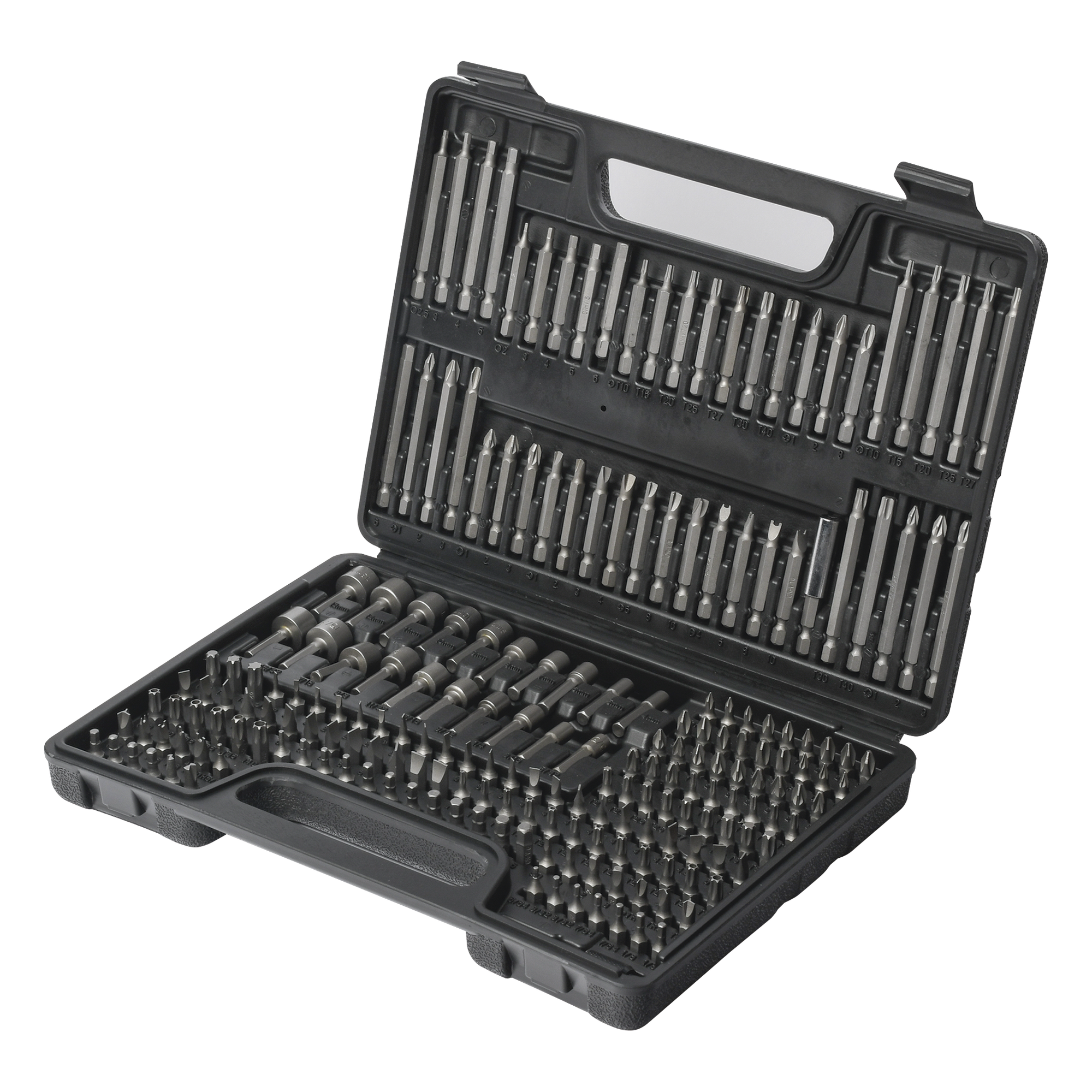 Juego de Puntas para Taladro / 208 Piezas / Entrada Hexagonal 1/4" / Acero Cr-V / Soporte Magnético con Liberación Rápida / Extensor Incluido / Estuche Organizador — PRECISION · SKU PST-C010-03