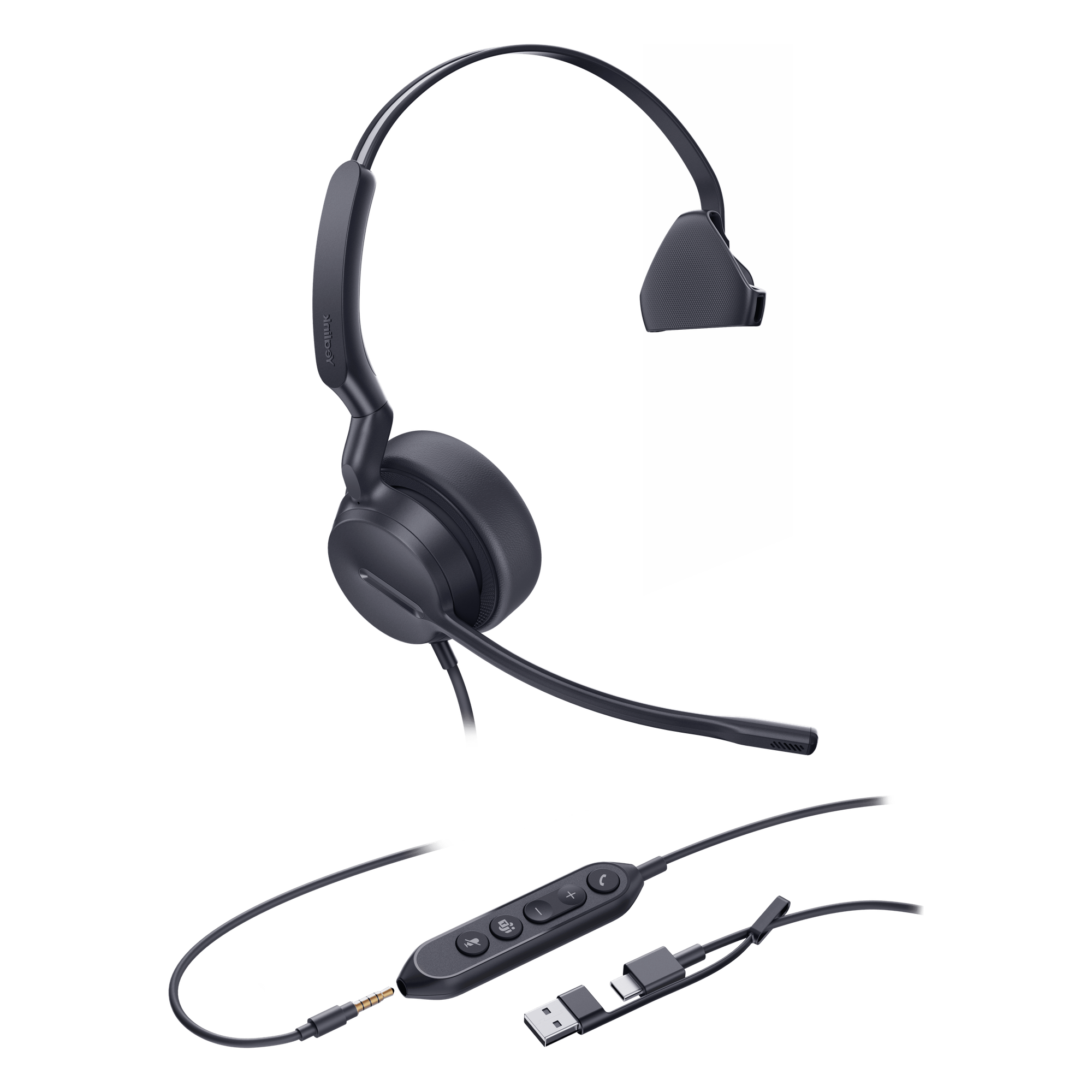 Diadema USB Profesional / Mono / Cancelación de Ruido AI / Altavoz 35 mm / USB-C/A Plug-and-Play / Certificación Microsoft Teams — YEALINK · SKU UH42-SE-MONO-TEAMS-USB-C/A