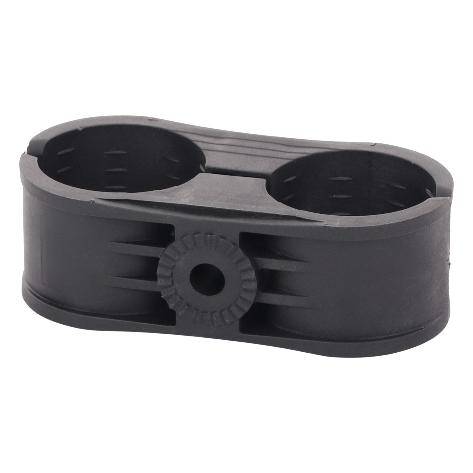 Sujetador Plástico para Cable Coaxial / Doble / 1-5/8" a 2" (51 mm) / Varilla Roscada 3/8" o M10 / Paquete de 10 Piezas