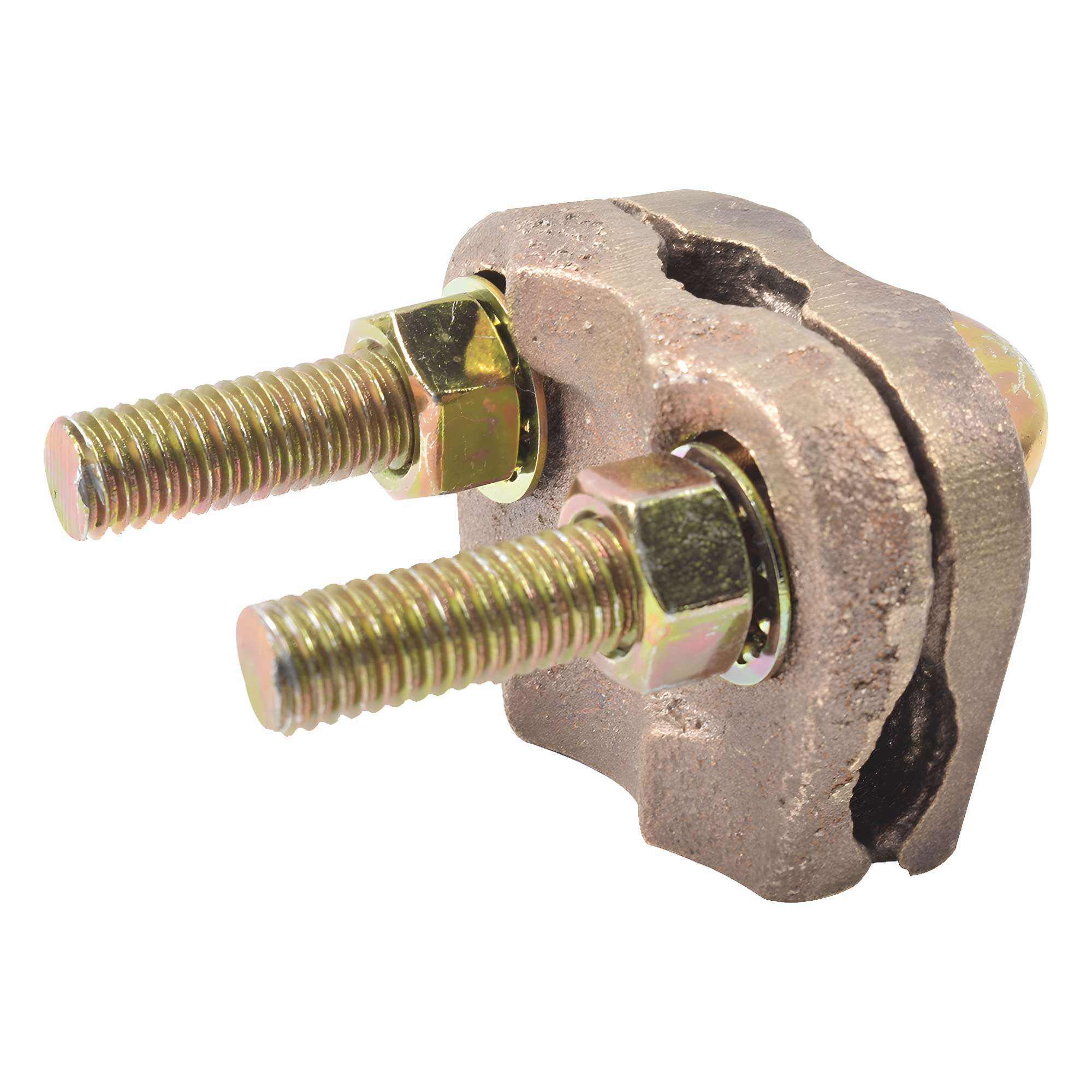 Conector de Puesta a Tierra / Varilla 3/4" (19.05 mm) / Cable 2/0 AWG a 350 Kcmil / Bronce Estañado / Antivandálico — TOTAL GROUND · SKU TG-AB21-ET