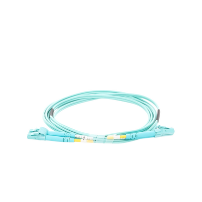 Jumper de Fibra Óptica Multimodo OM4 50/125 LC-LC OFNR (Riser), 2.0 mm, Dúplex, Aqua, 2 Metros (6.56 Pies)