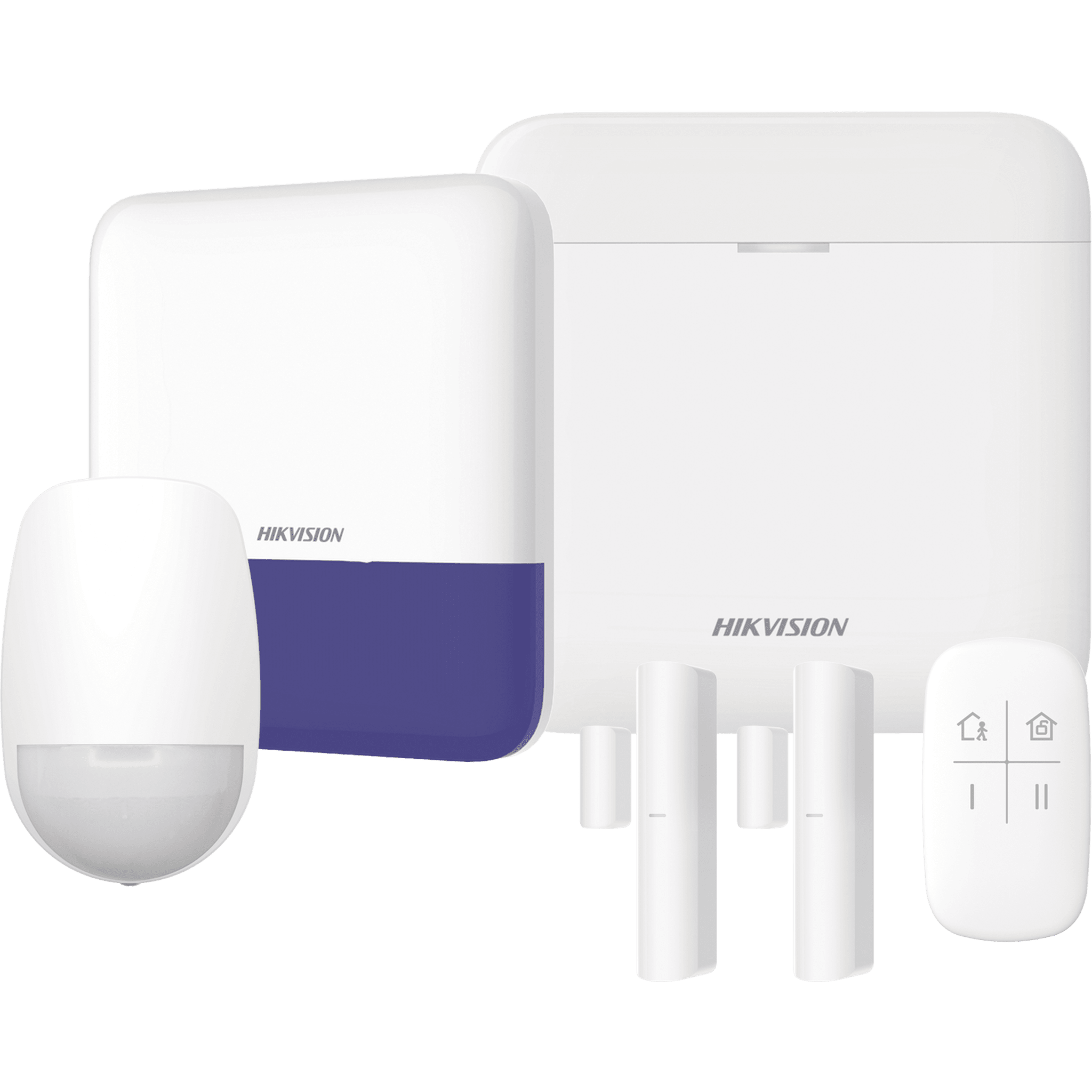 (AX PRO) KIT de Alarma AX PRO / Incluye: 1 Hub con bateria de respaldo / 1 Sensores PIR / 2 Contactos Magnéticos / 1 Control Remoto / 1 Sirena Inalambrica Exterior / WiFi / Compatible con Hik-Connect P2P