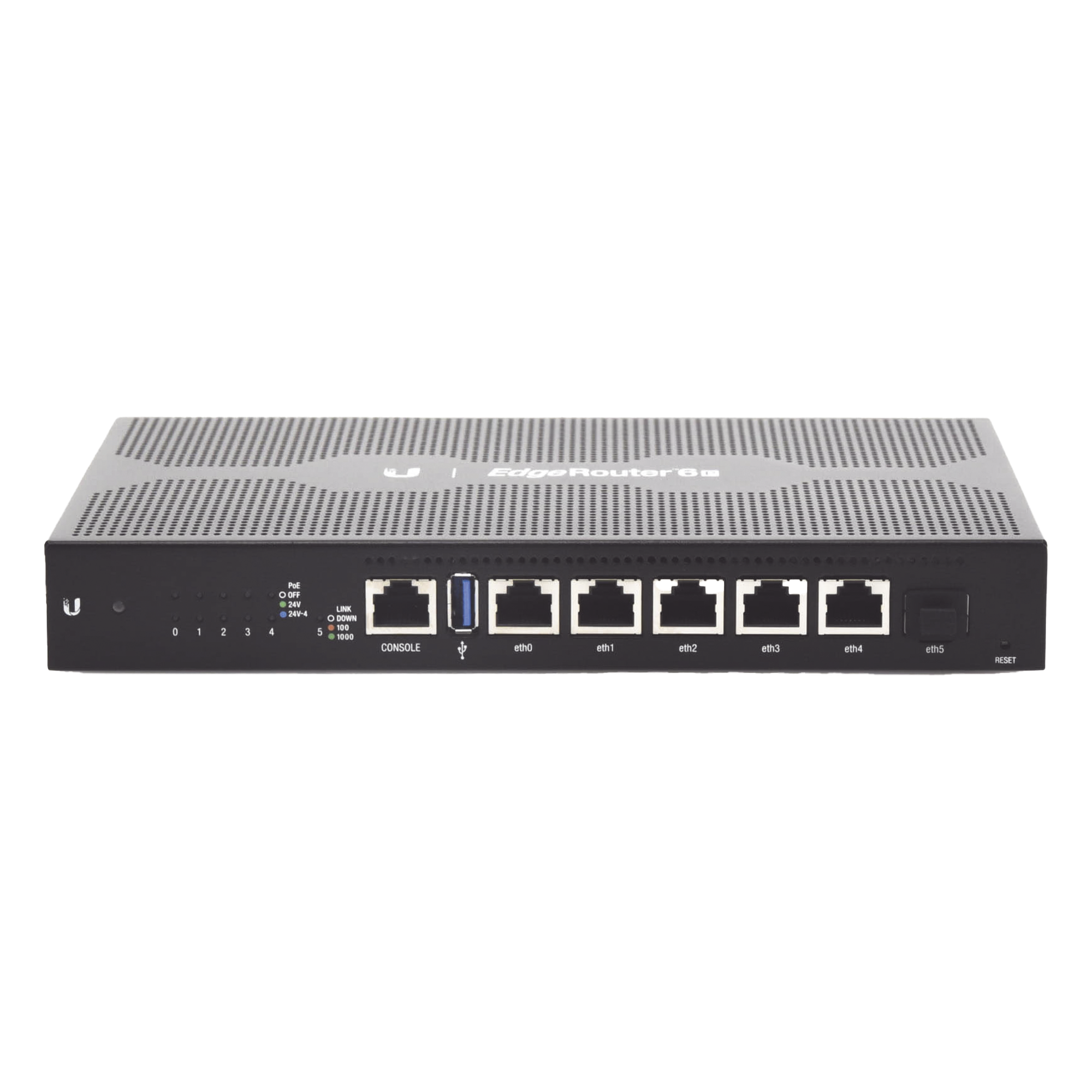 Router Edge / 6 Puertos Gigabit / 1 SFP / PoE 24V Pasivo / 6 Gbps / 4-Core 1 GHz — UBIQUITI · SKU ER-6P