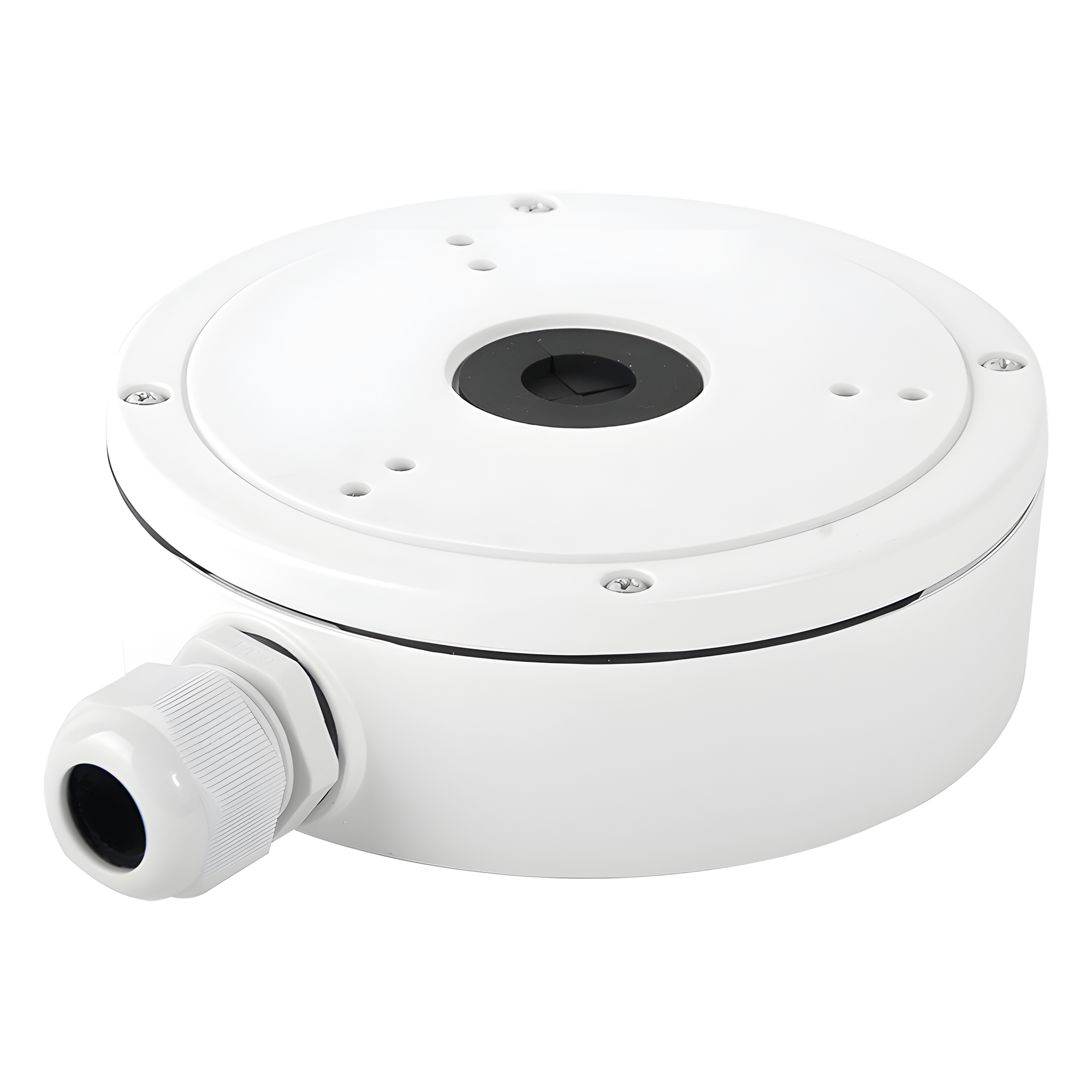 Caja de Conexiones para Cámara Domo / Aleación de Aluminio / IP66 / Conector 25 mm (1') / 157 x 185 x 51.5 mm / 621 g — SYSCOM VIDEO · SKU DS-1280ZJ-M-AX