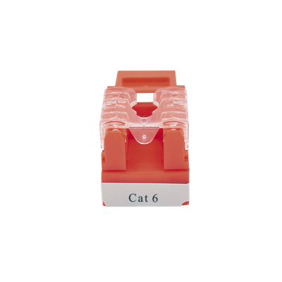 Módulo Jack Keystone Cat6 con Terminación 110 (Punchdown) para Faceplate - Color Rojo